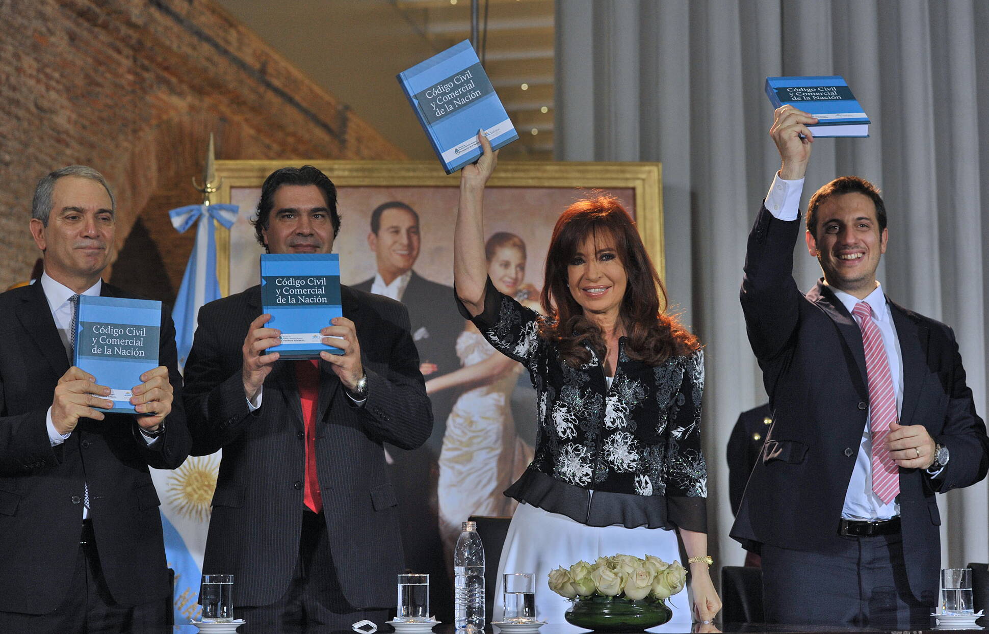 Cristina Fernández, Jorge Capitanich, Julio Alak y Julián Alvarez en el Museo del Bicentenario