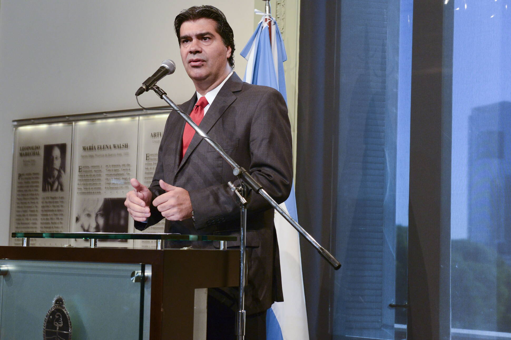 Declaraciones del jefe de Gabinete, en Casa Rosada.