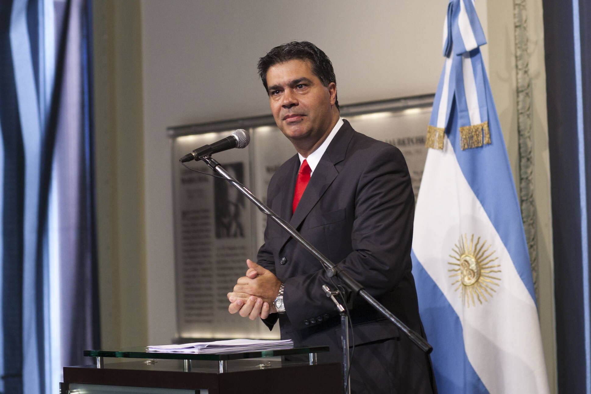 Declaraciones del jefe de Gabinete, en Casa Rosada.