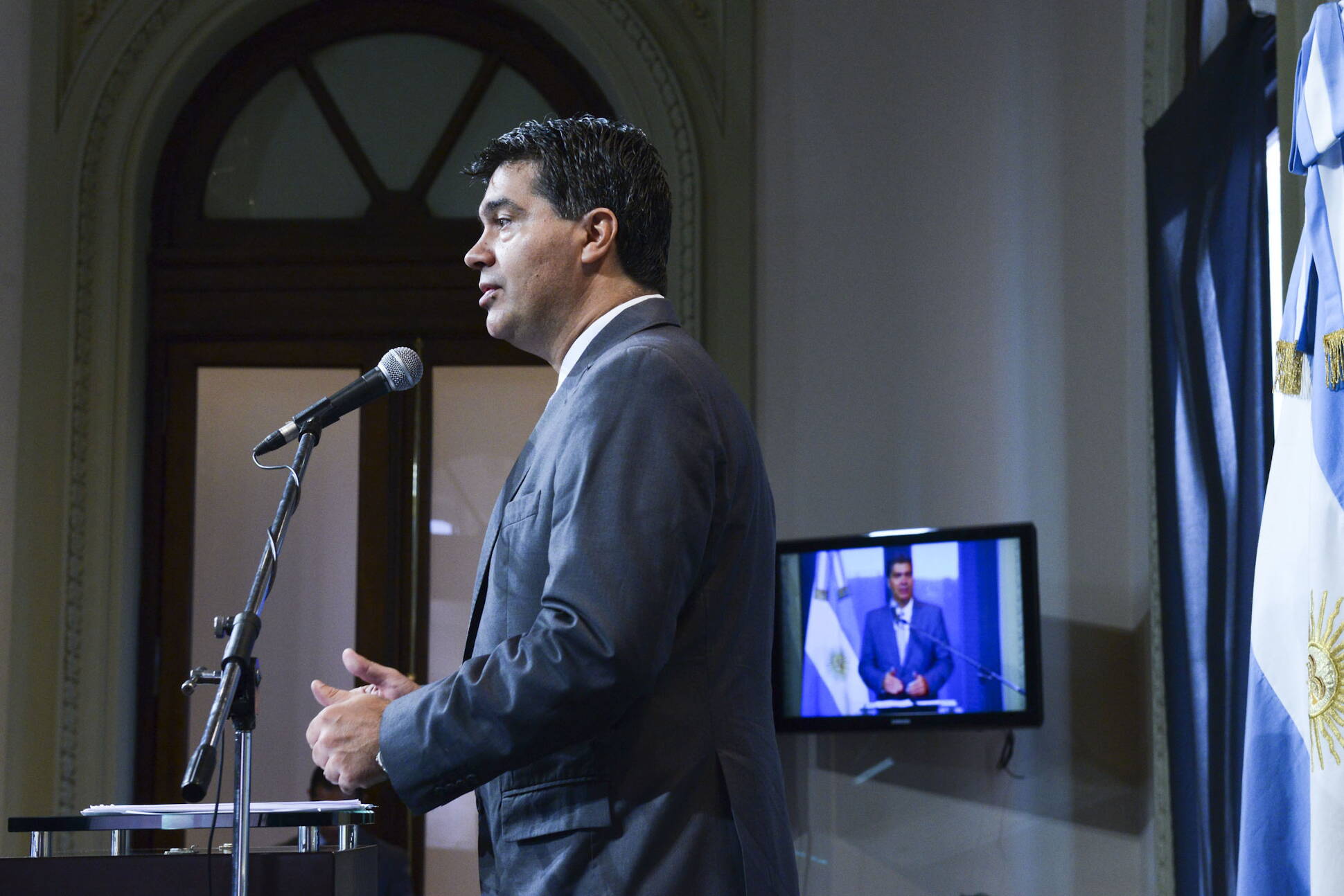 Declaraciones del jefe de Gabinete, en Casa Rosada.