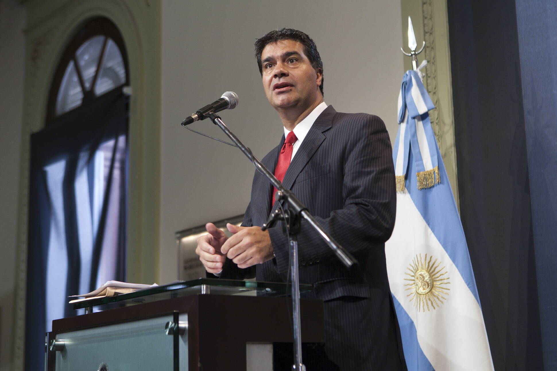 Declaraciones del jefe de Gabinete, en Casa Rosada.