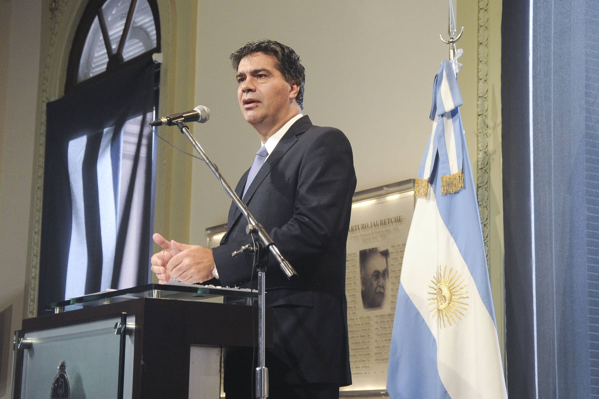 Declaraciones del jefe de Gabinete, en Casa Rosada.