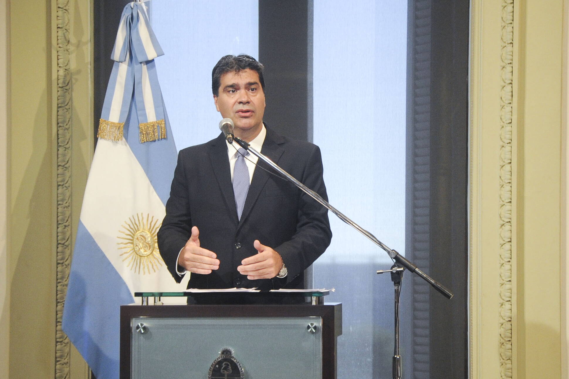Declaraciones del jefe de Gabinete, en Casa Rosada.