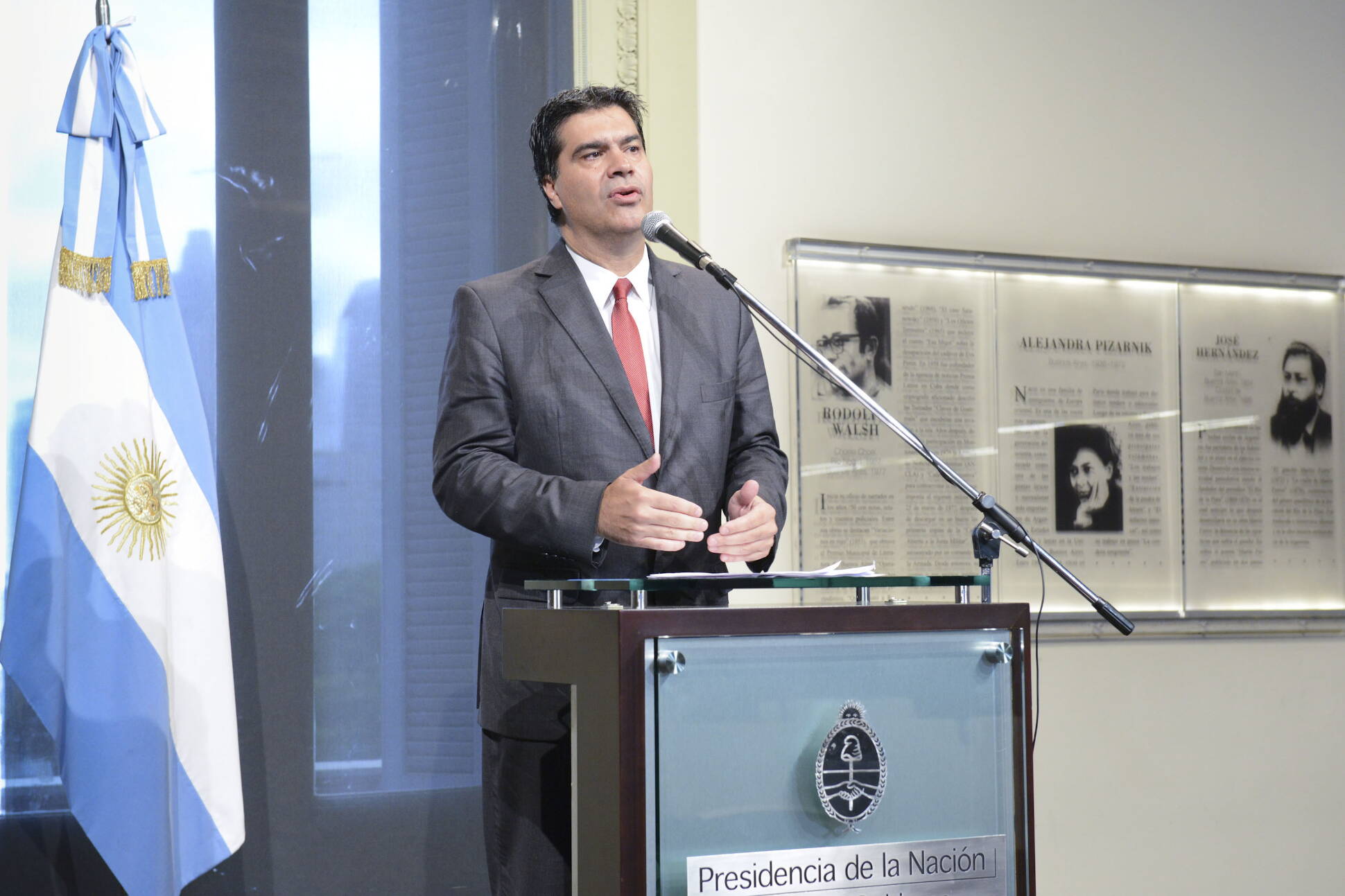 Declaraciones del jefe de Gabinete, en Casa Rosada.