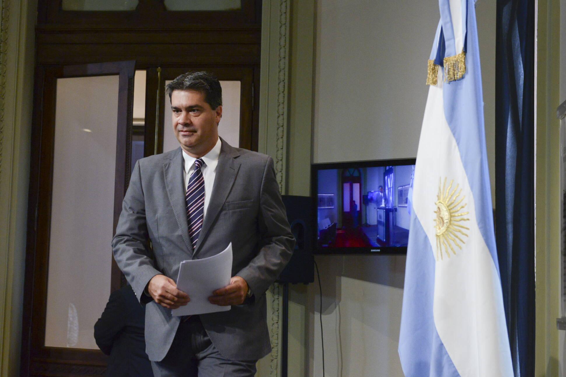 Conferencia de prensa del jefe de Gabinete, en Casa Rosada.