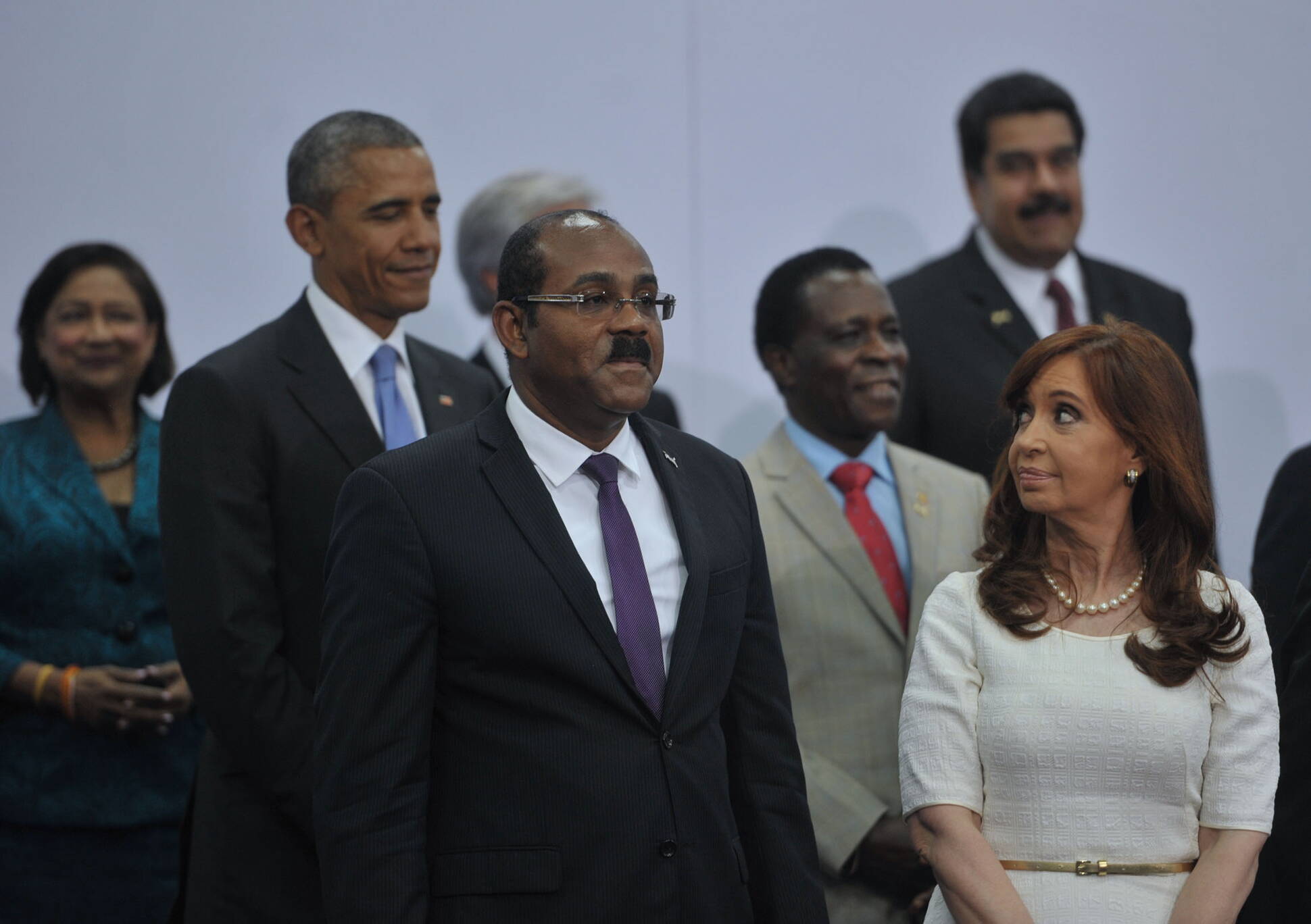 Cristina Fernández junto a algunos de los participantes de la VII Cumbre de las Américas