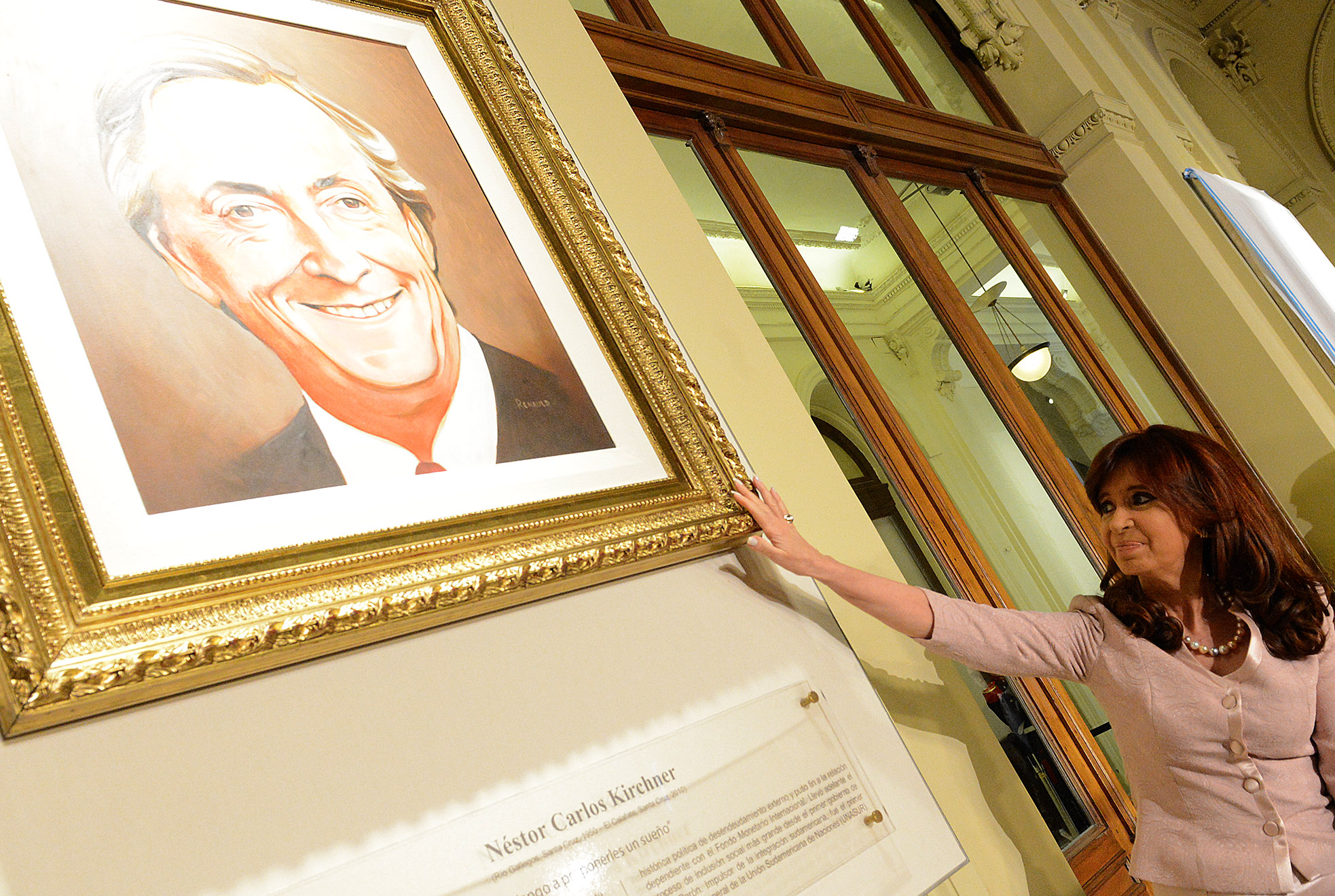 Cristina Fernández en homenaje a Néstor Kirchner en Casa de Gobierno