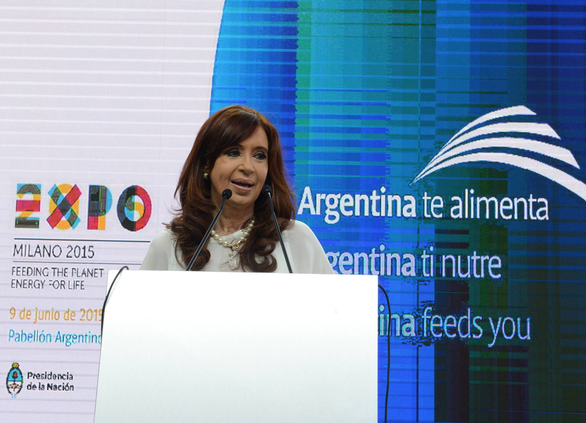 Cristina Fernández en la Expo Milán 2015