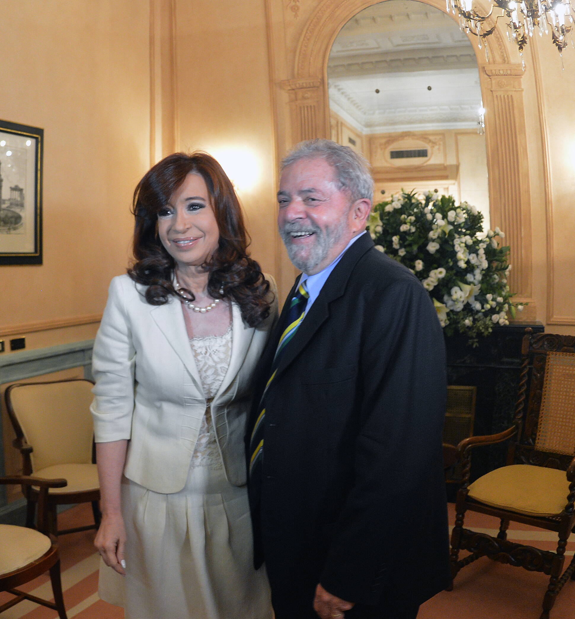 La Presidenta Cristina Fernández, y el ex presidente de Brasil, Luiz Inácio “Lula” da Silva.