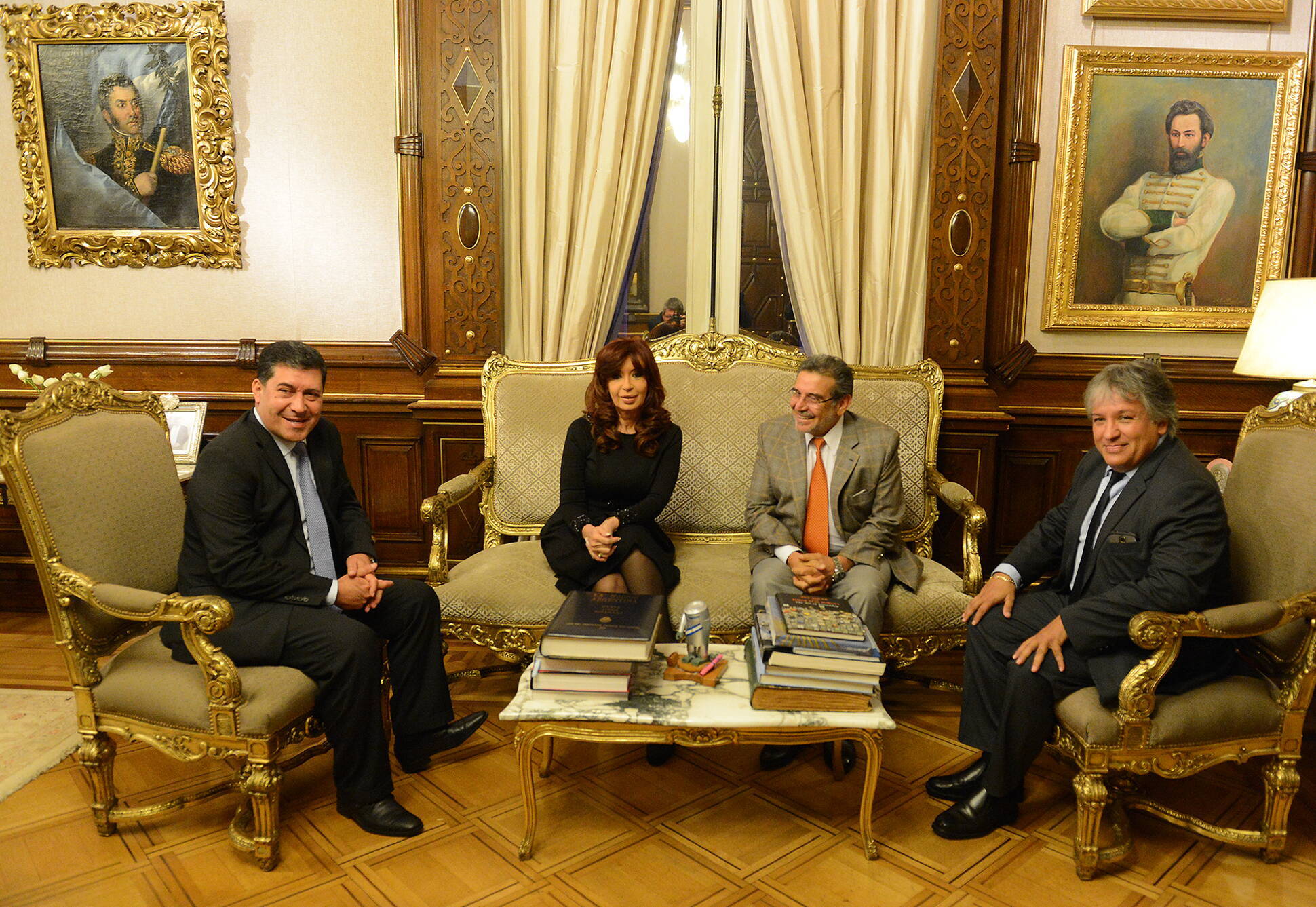 Cristina Fernández, Sergio Casas, Luis Beder Herrera y Néstor Bosetti.