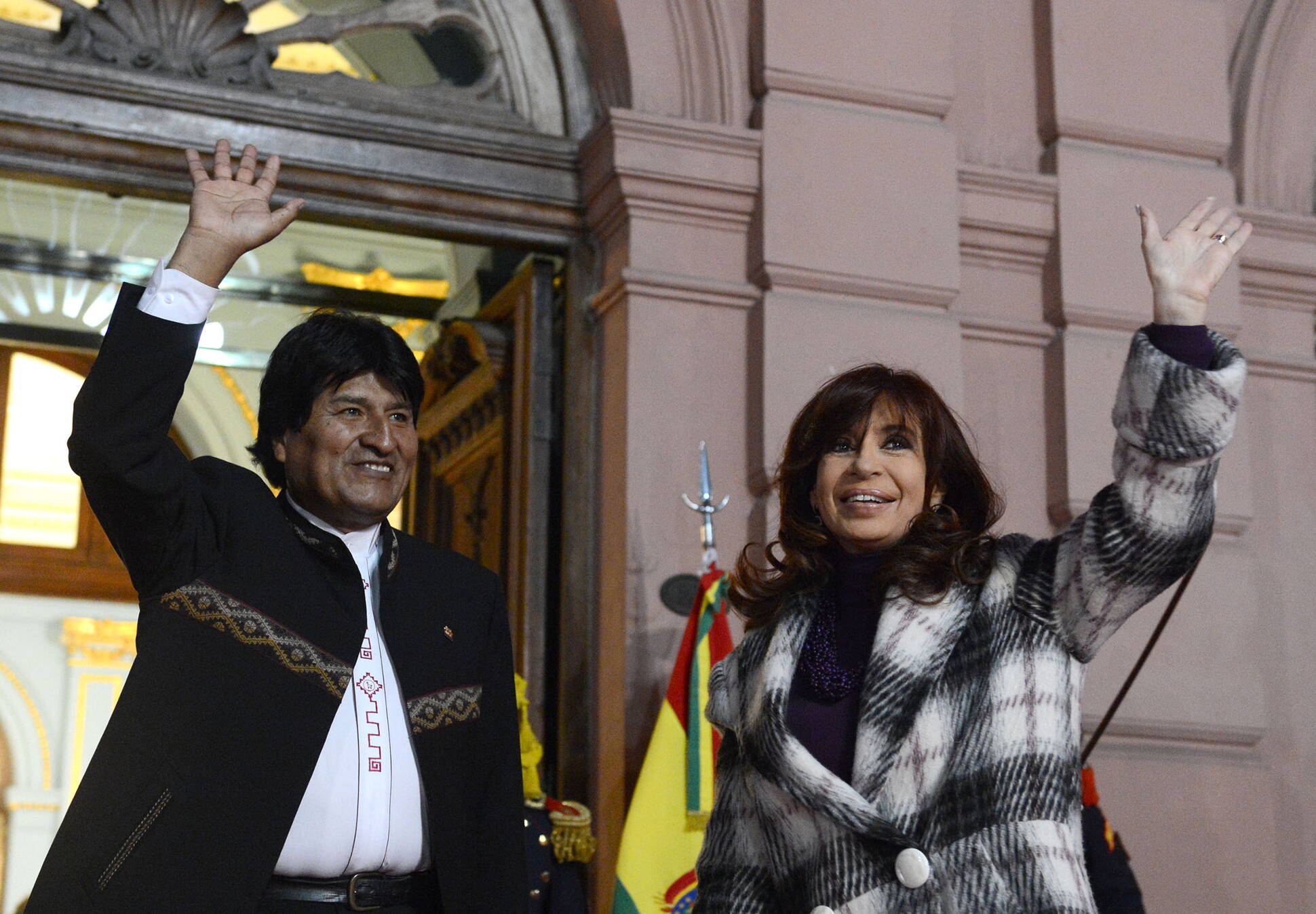 Cristina Fernández y Evo Morales en Casa Rosada