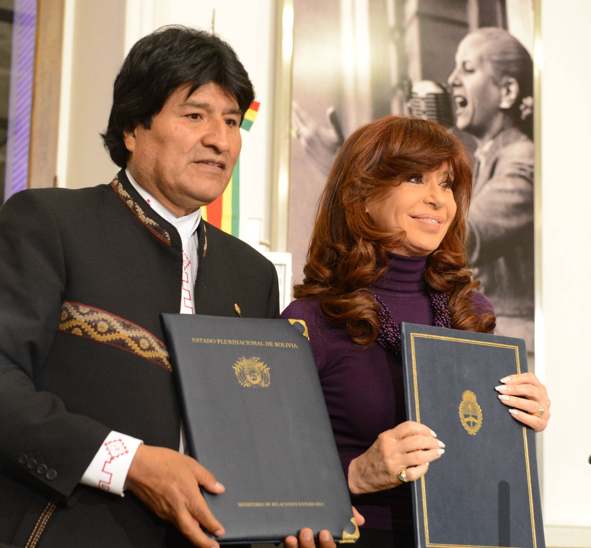 Cristina Fernández y Evo Morales en Casa Rosada