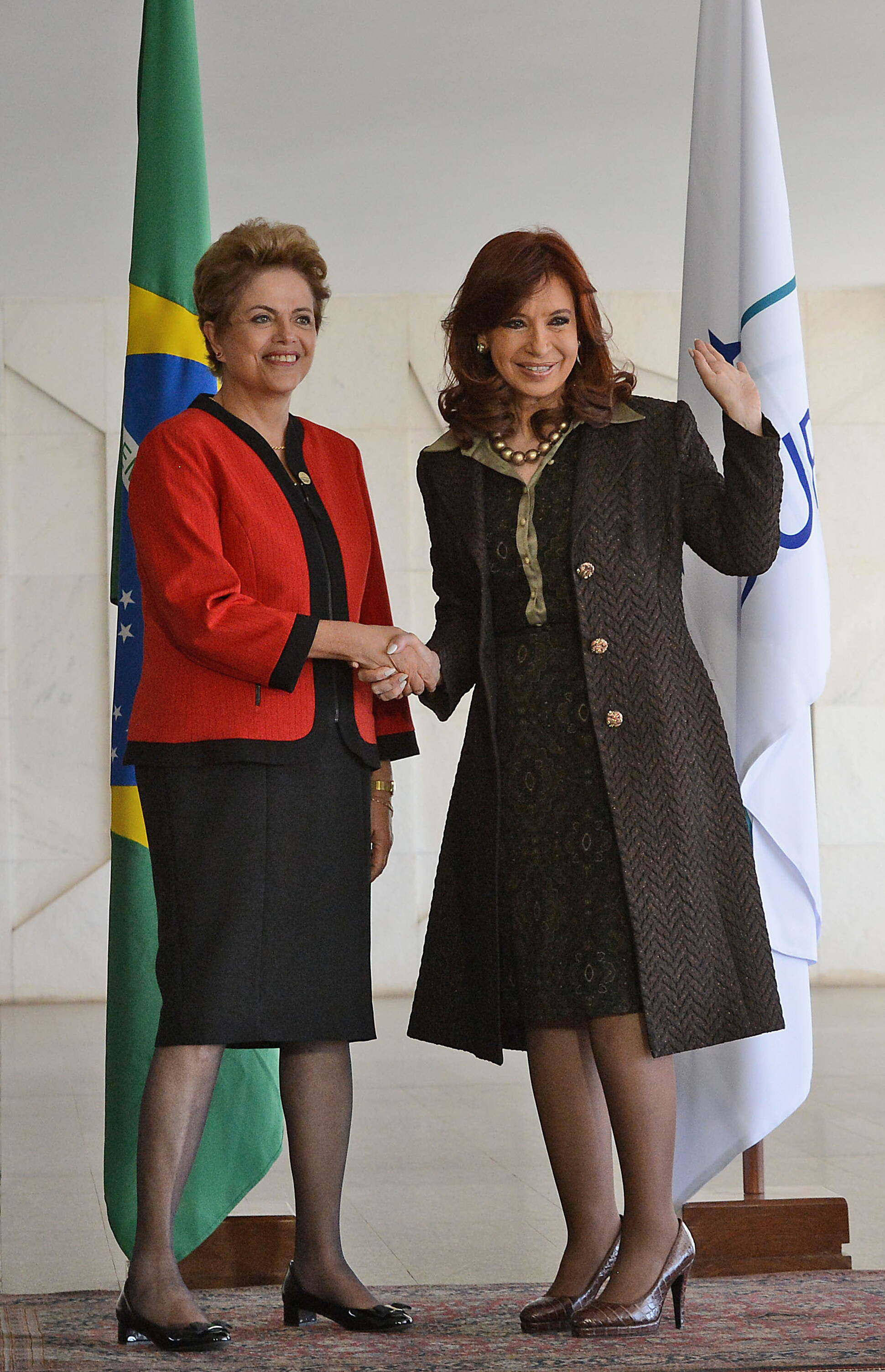 Las mandatarias de Brasil y Argentina en el Palacio Itamarity, en la Cumbre del Mercosur.