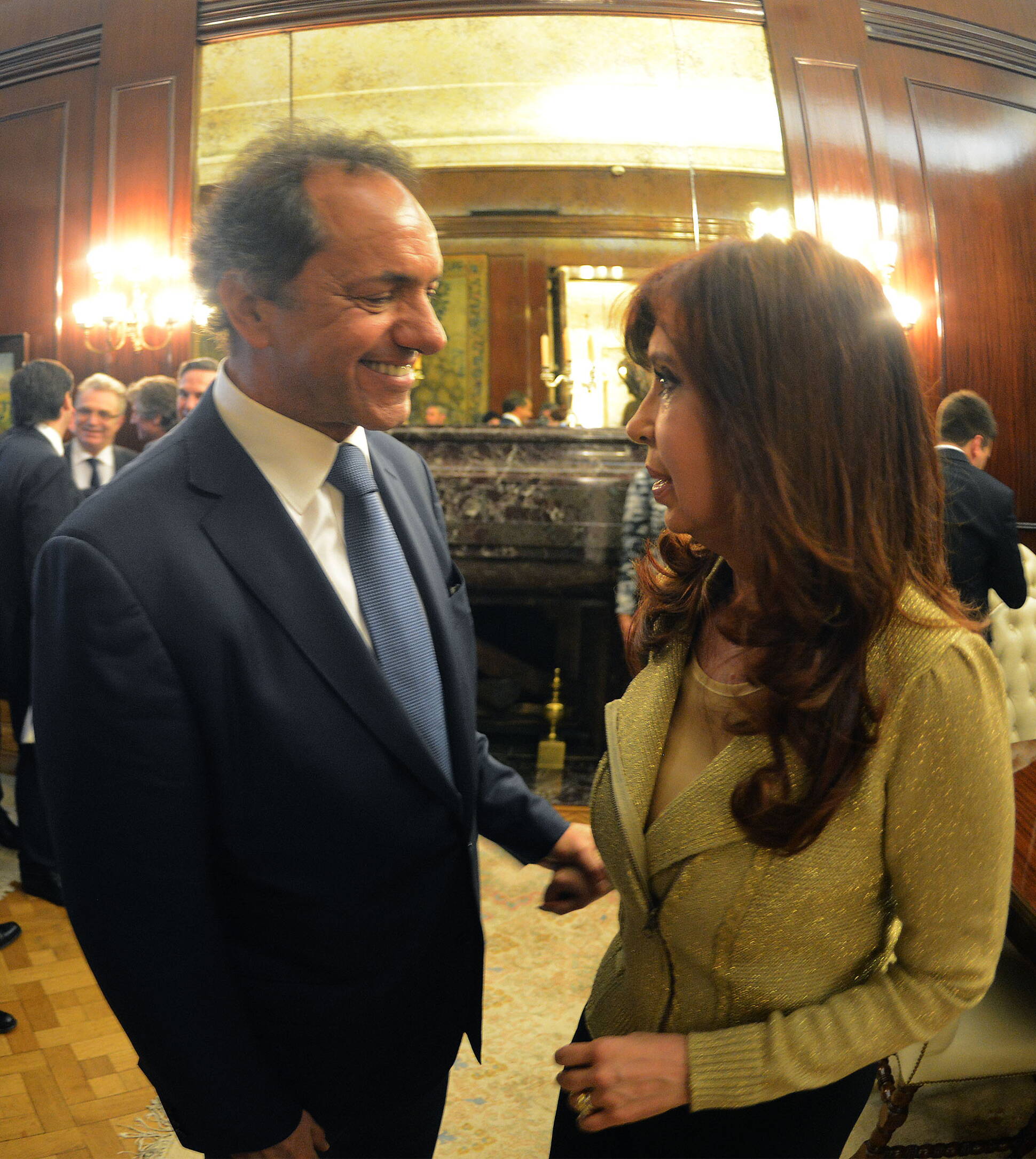 Cristina Fernández y Daniel Scioli en Casa de Gobierno