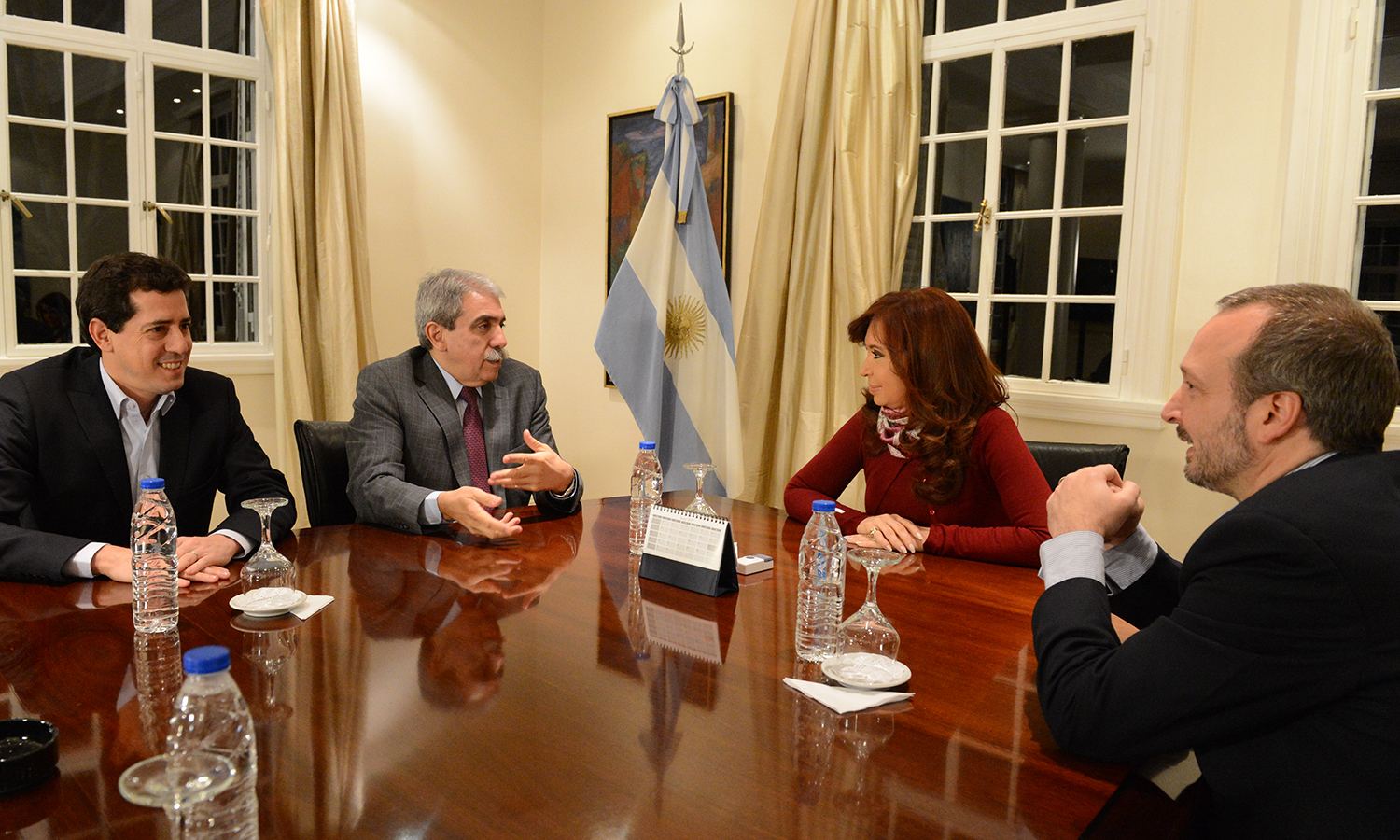 Cristina Fernández, Aníbal Fernández, Martín Sabbatella y Eduardo de Pedro