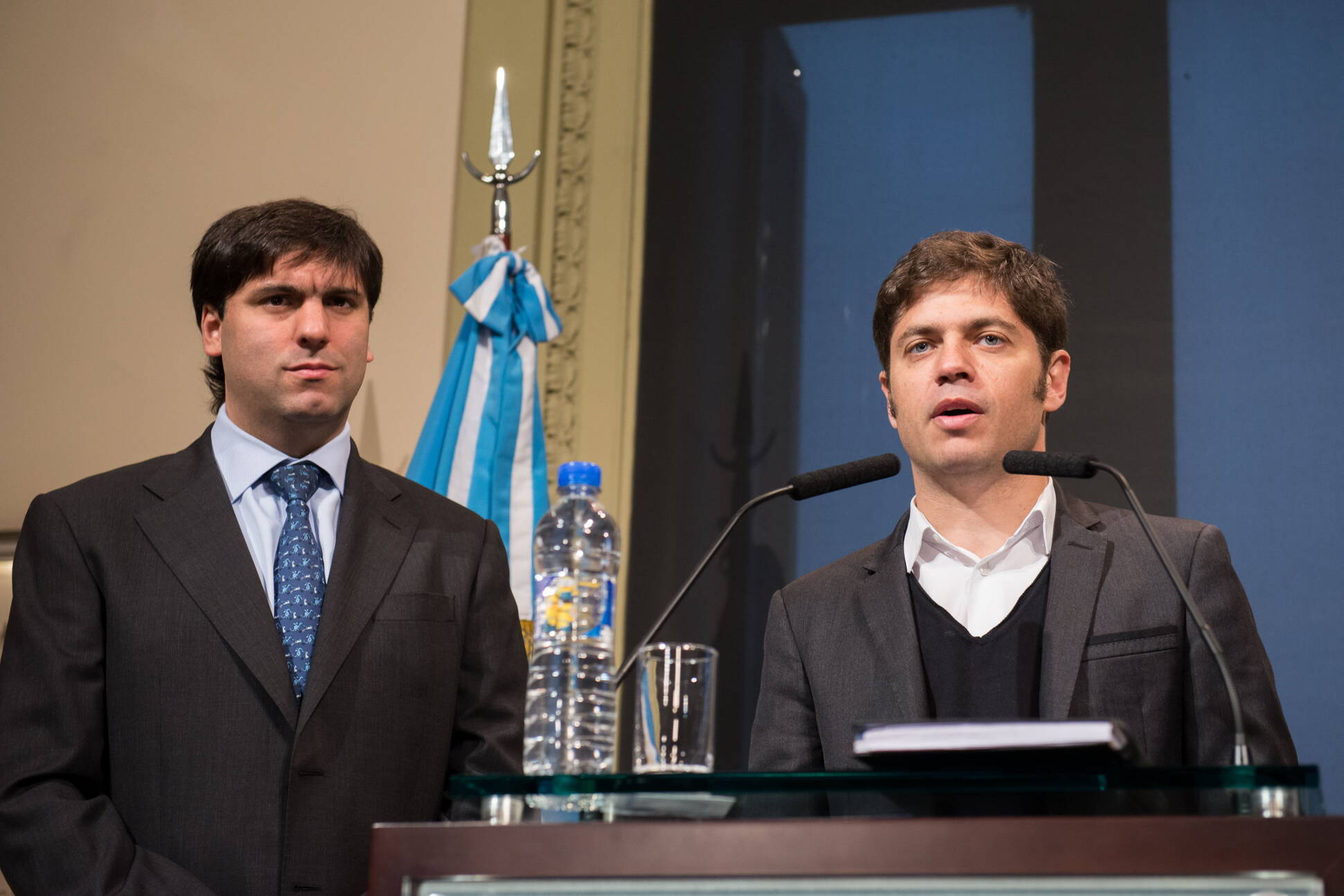 Axel Kicillof y el titular de la ANSES anuncian medidas de ayuda social para la provincia de Buenos Aires, en Casa Rosada.