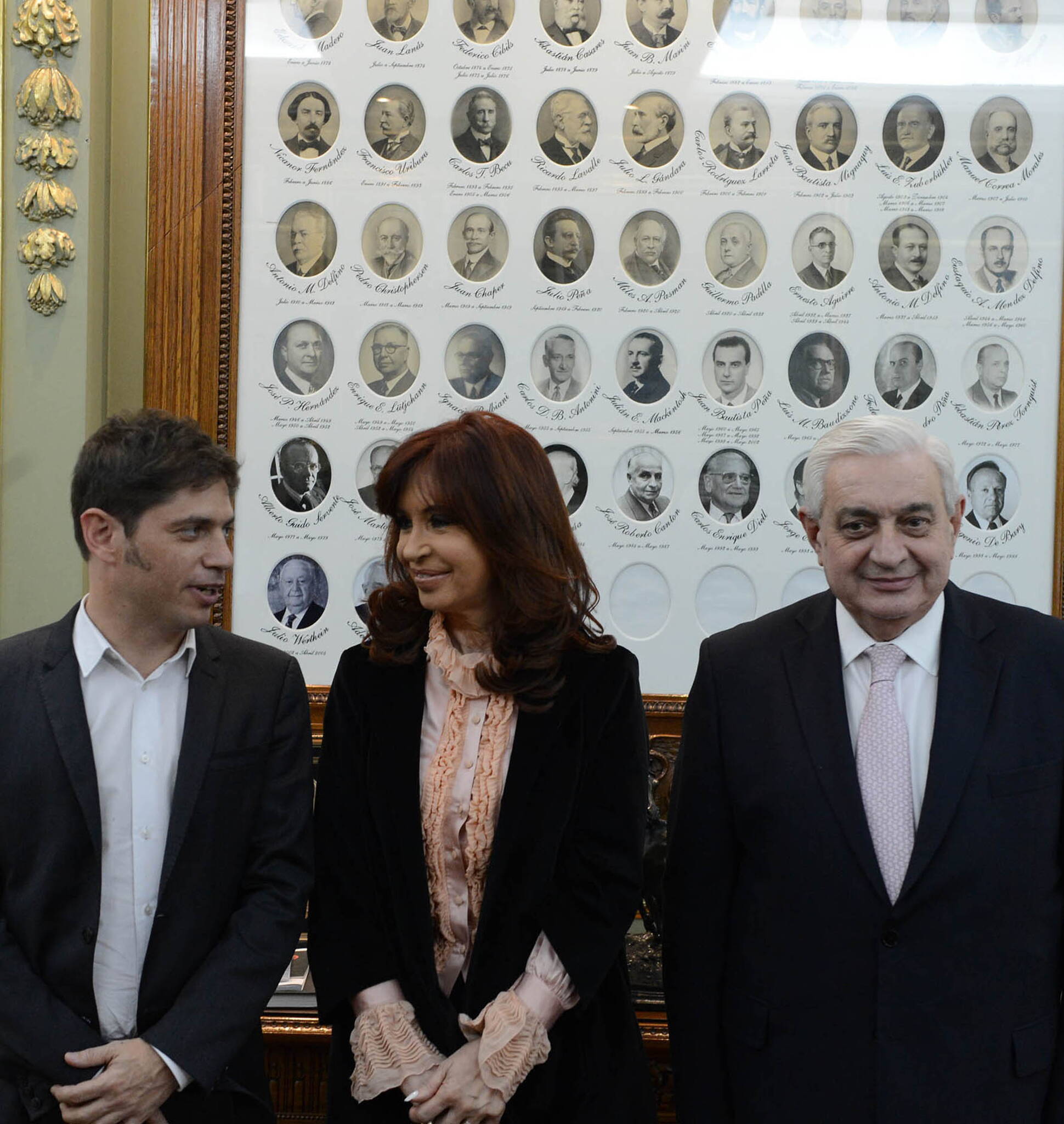 Cristina Fernández, Axel Kicillof y Adelmo Gabbi