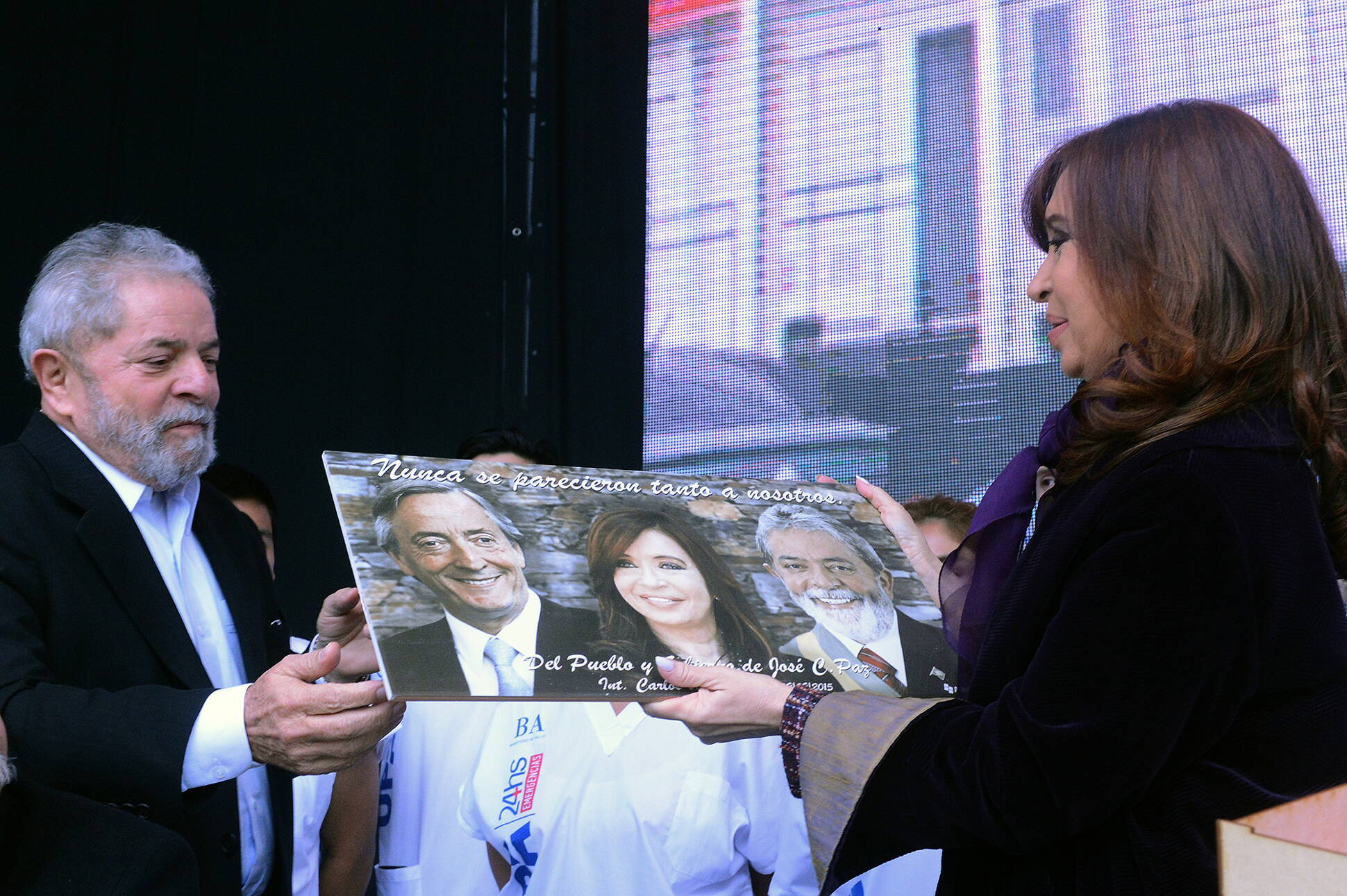 Cristina Fernández y Lula Da Silva en José C. Paz