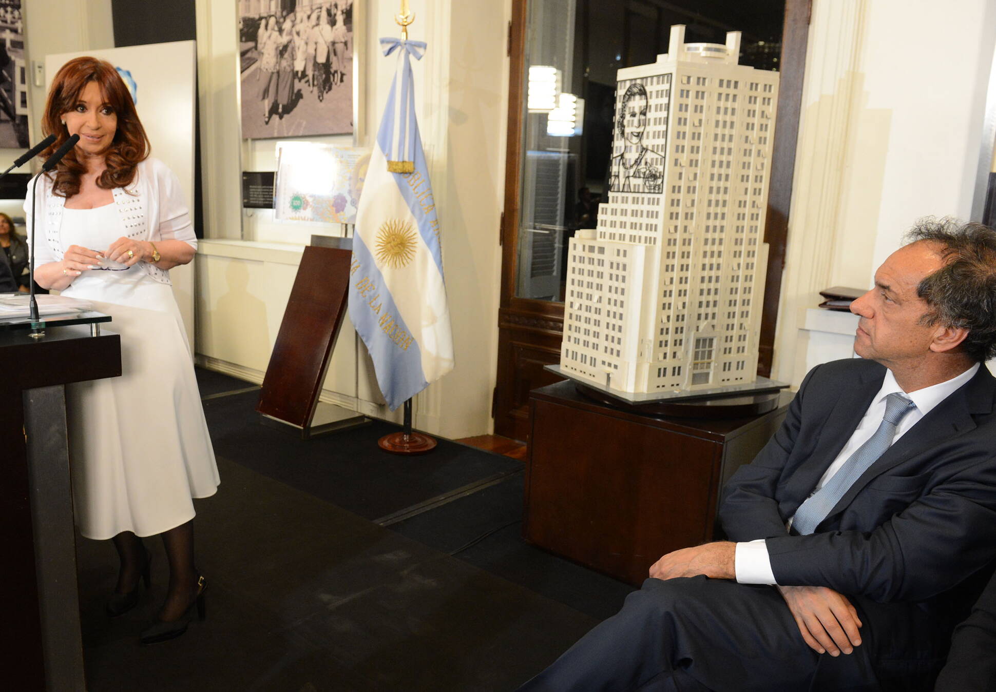 Cristina Fernández de Kirchner y Daniel Scioli en Casa de Gobierno