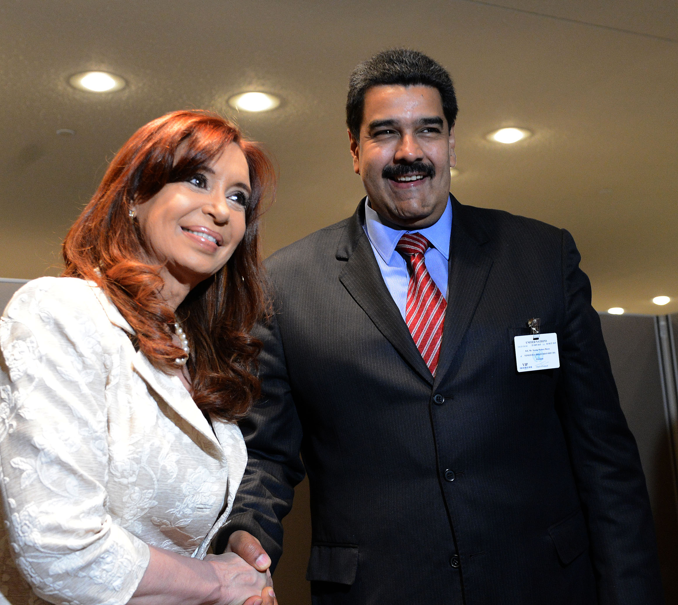La Presidenta mantuvo un encuentro con su par venezolano, Nicolás Maduro, en Nueva York