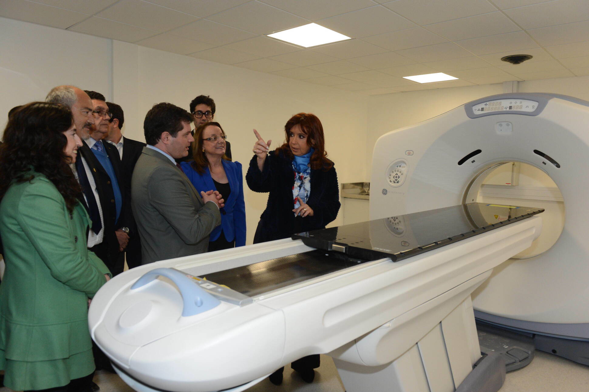 Cristina Fernández en el Centro de Medicina Nuclear de Río Gallegos