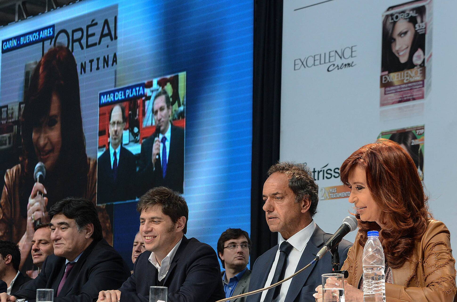 Cristina Fernández, Daniel Scioli, Axel Kicillof y Carlos Zannini