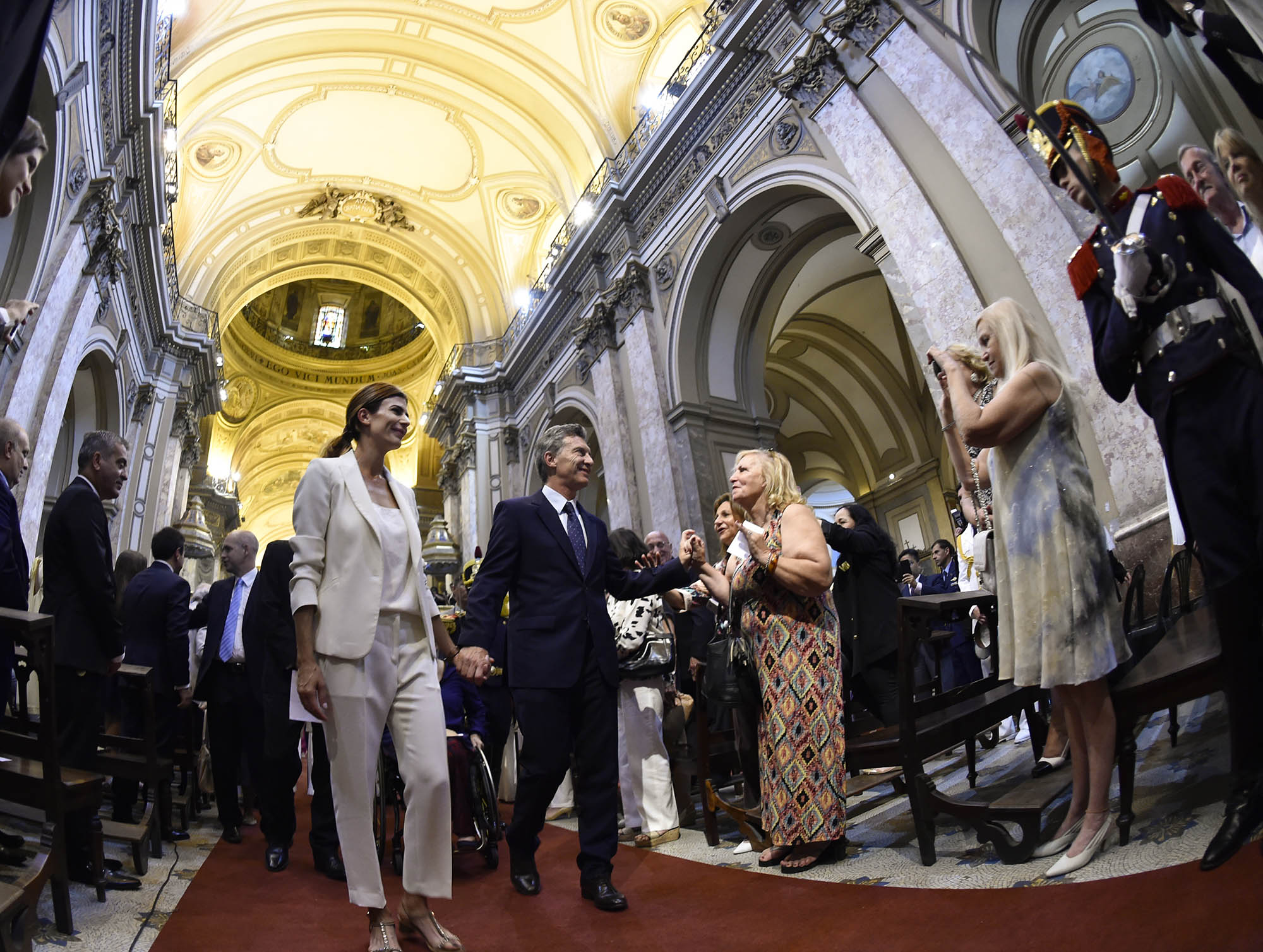 Mauricio Macri y Juliana Awada en la Catedral Metropolitana