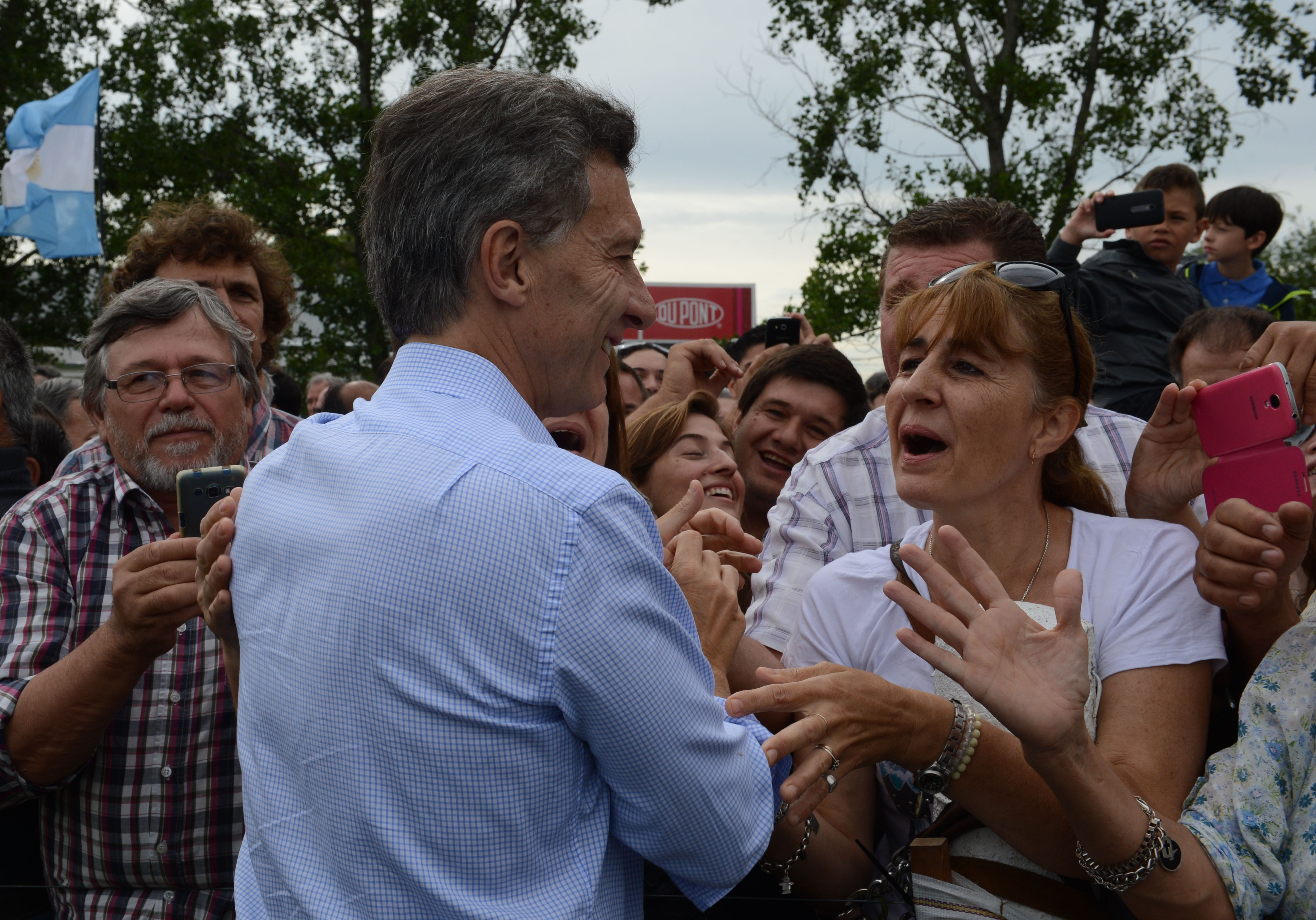 El presidente Mauricio Macri hoy en Pergamino, donde anunció la eliminación de las retenciones a la producción agropecuaria.
