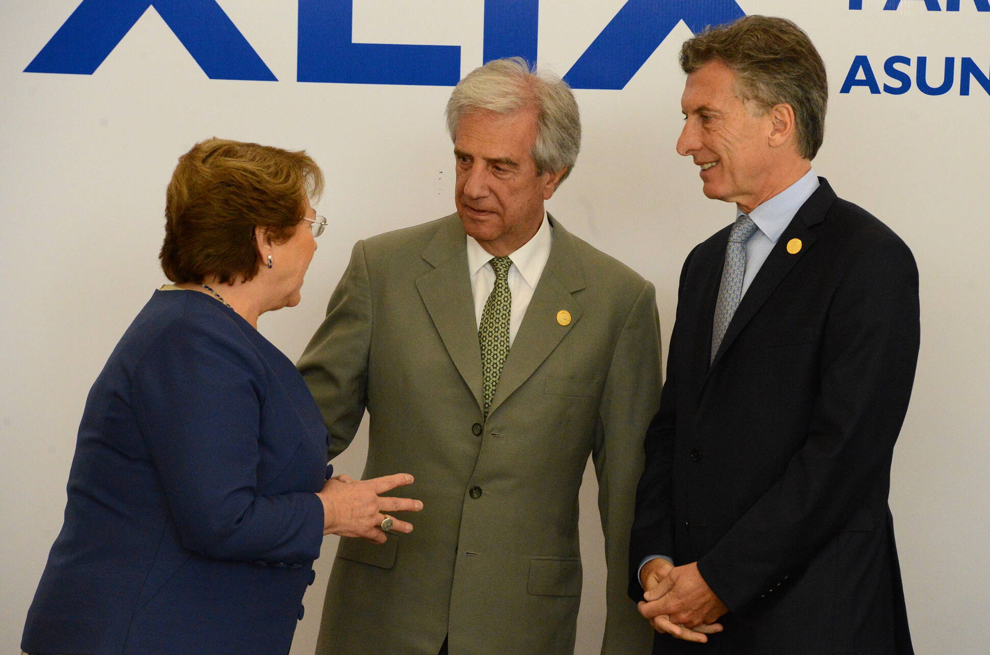 Mauricio Macri, Tabaré Vázquez y Michelle Bachelet