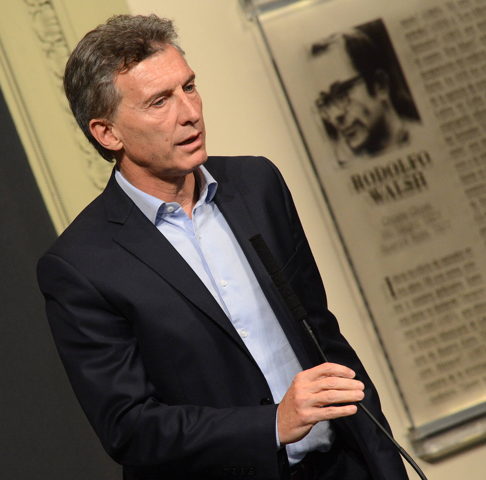 Mauricio Macri en Sala de Conferencias de Casa de Gobierno