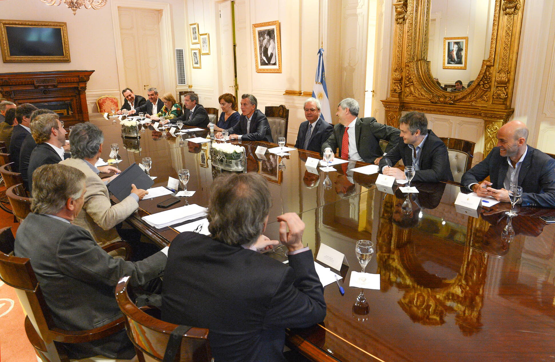 El Presidente encabezó la primera reunión de Gabinete de su Gobierno, Salón Eva Perón en Casa Rosada