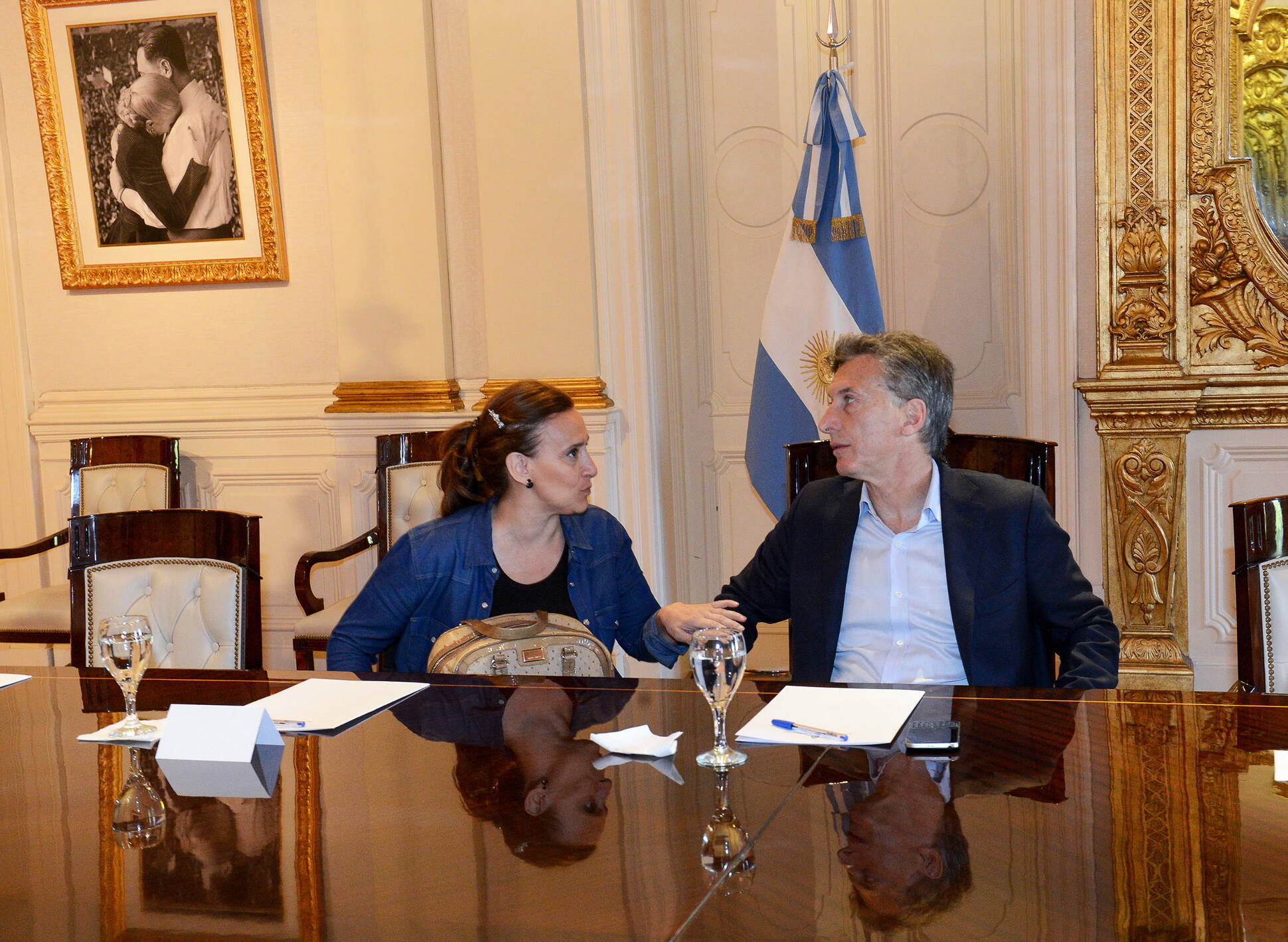El Presidente Macri junto a la vicepresidenta Gabriela Michetti n Casa de Gobierno