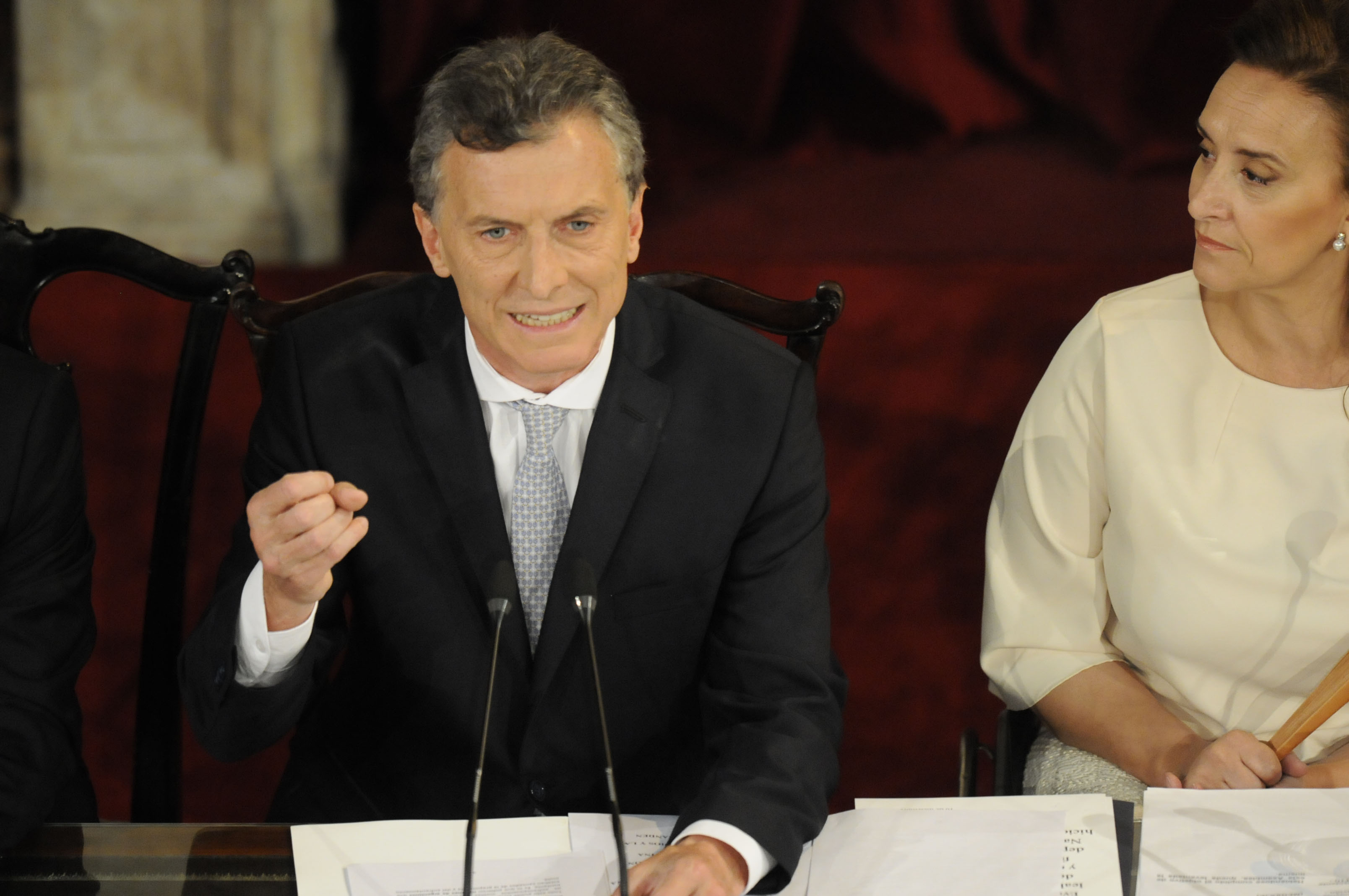 El presidente Mauricio Macri ofrece su primer discurso ante el Congreso Nacional