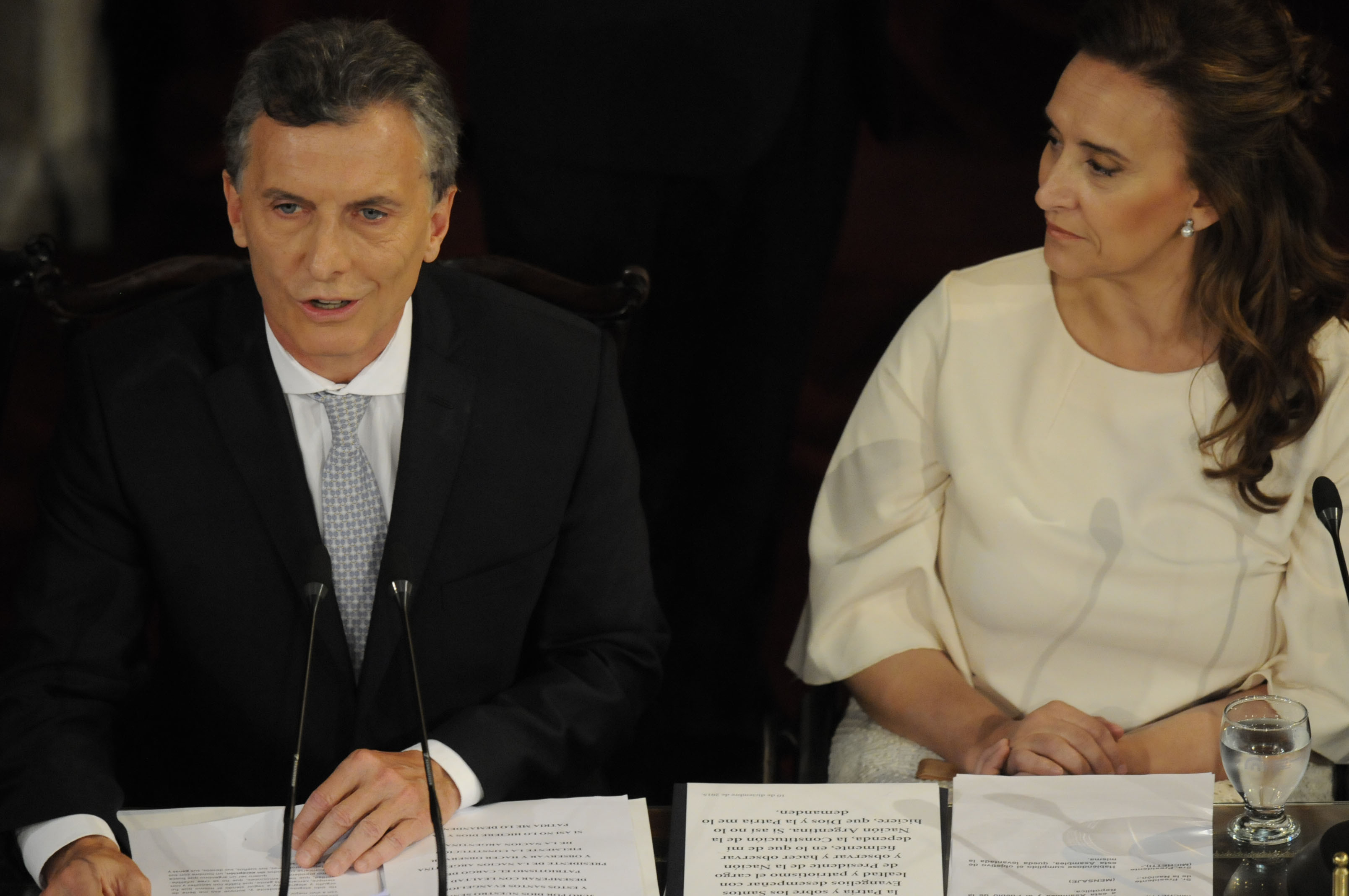 El presidente Mauricio Macri ofrece su primer discurso ante el Congreso Nacional