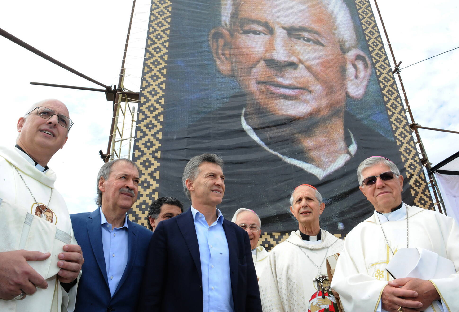 El Presidente junto al arzobispo de Buenos Aires, Mario Poli y el gobernador Juan Schiaretti.