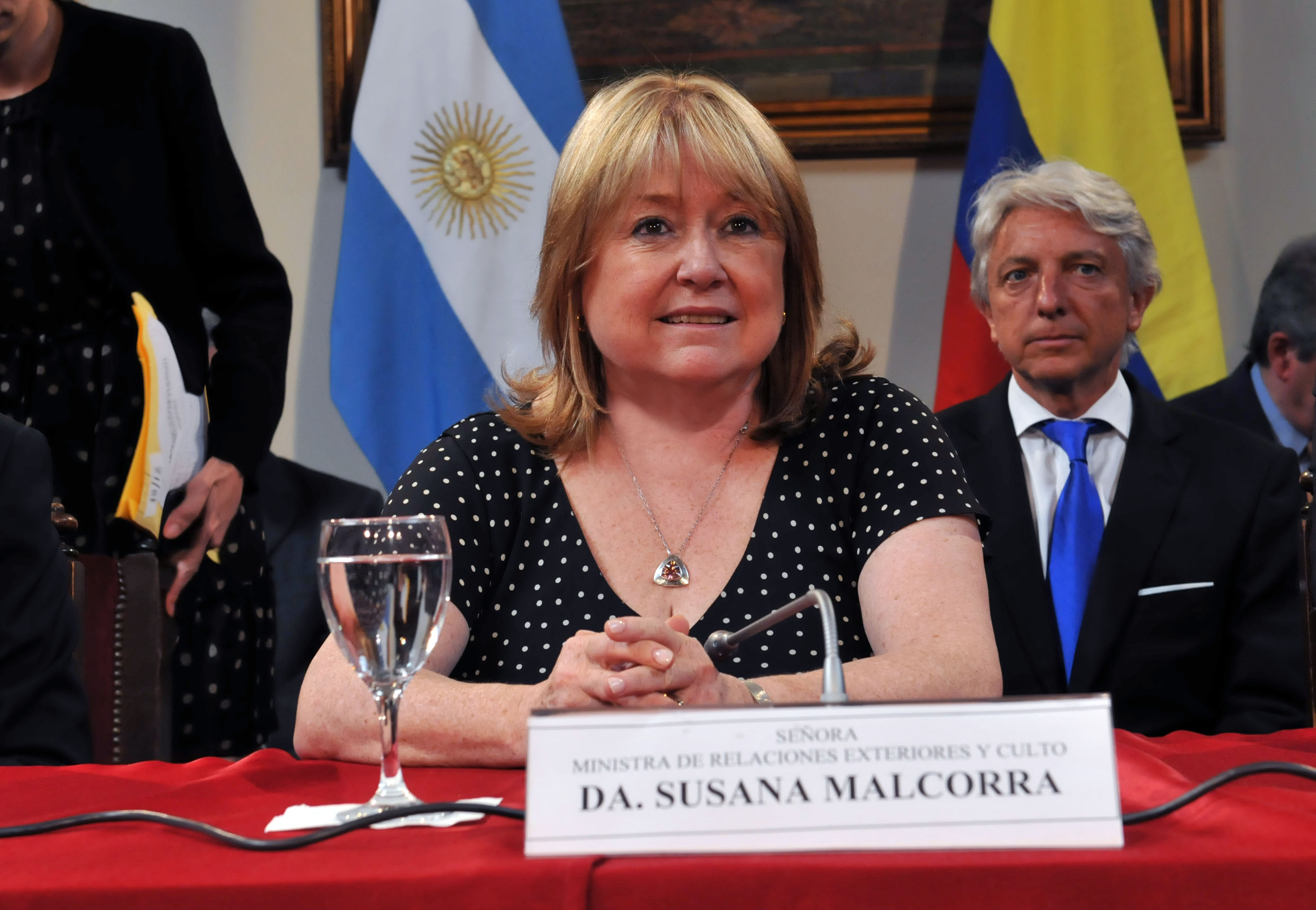 La canciller, con su par español