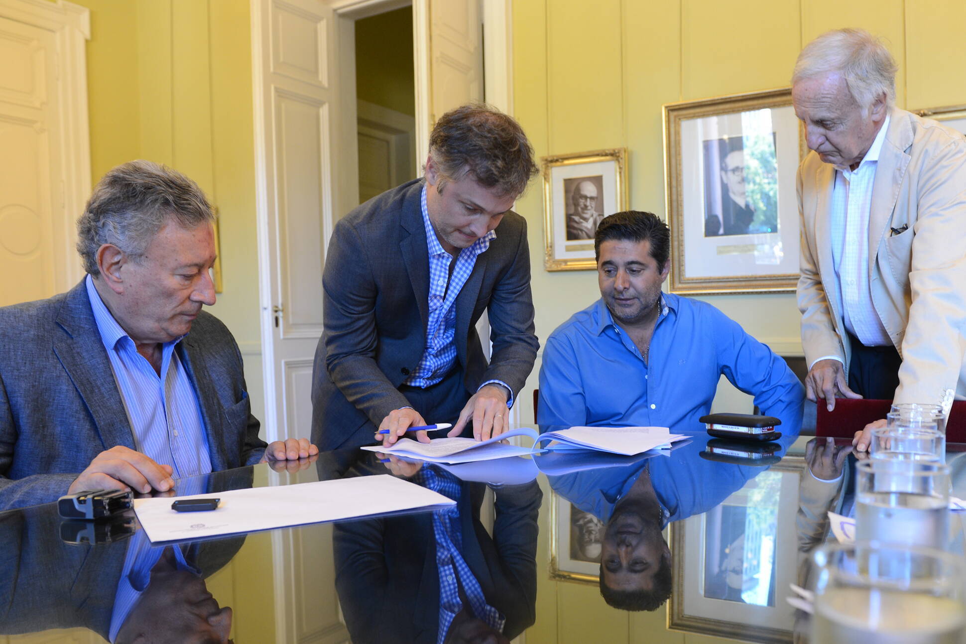Fernando de Andreis recibió en Casa de Gobierno a Luis Segura, Daniel Angelici y Fernando Marín