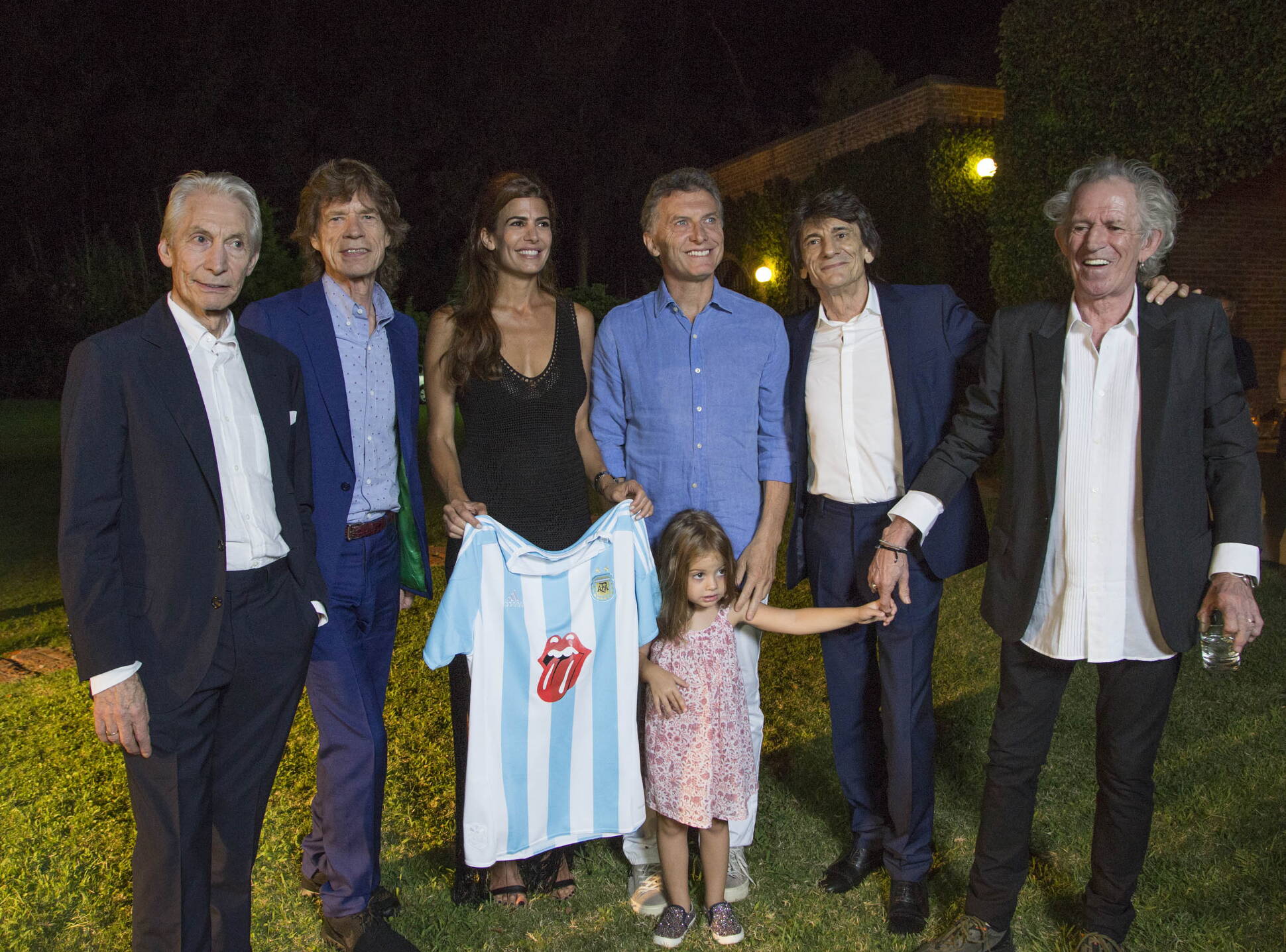 El Presidente recibió a la legendaria banda inglesa de rock The Rolling Stones,en Los Abrojos