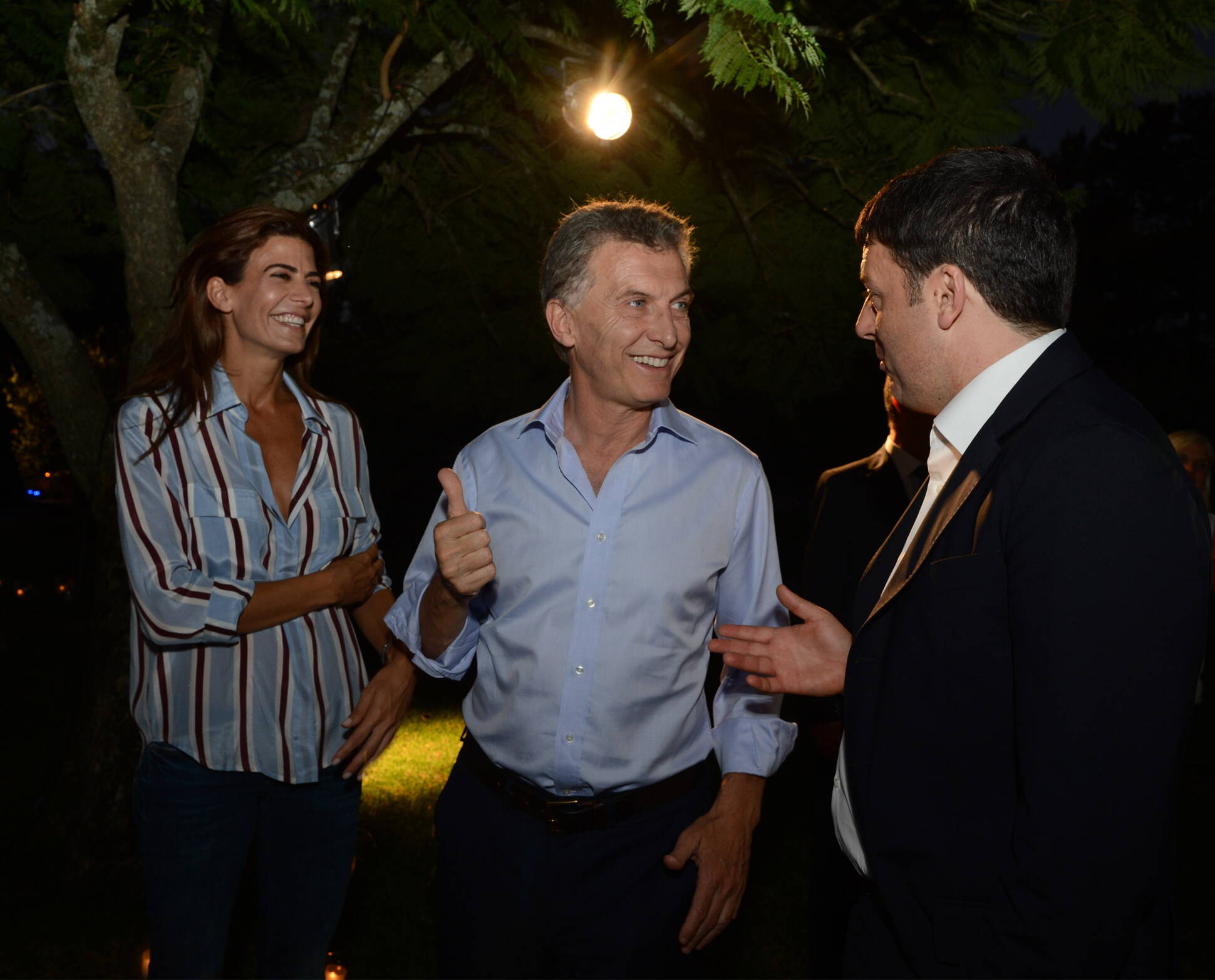 El Presidente y su esposa recibieron al primer ministro de Italia, Matteo Renzi, en la quinta Los Abrojos.