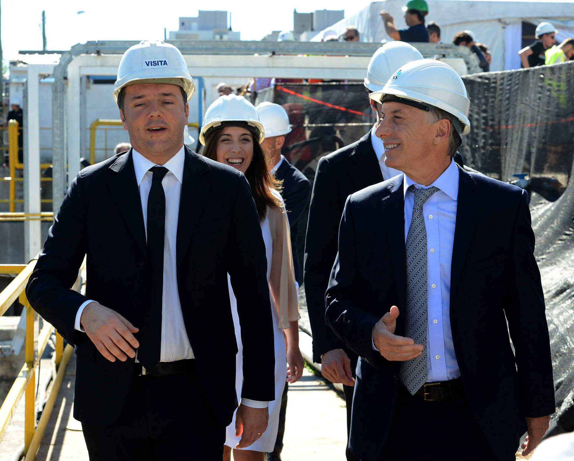 El Presidente y Matteo Renzi recorrieron el obrador del FFCC Sarmiento