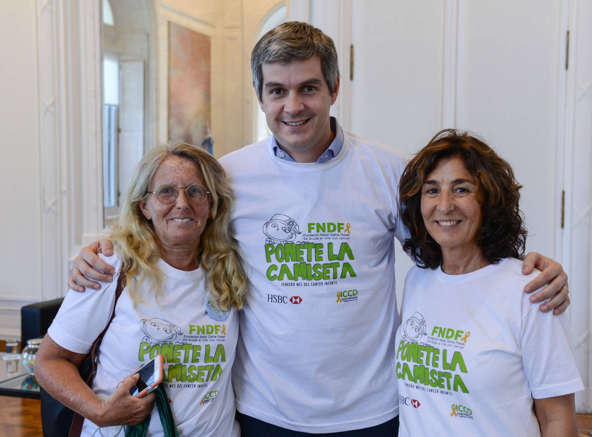 Marcos Peña recibió a la presidenta y la directora ejecutiva de la Fundación Natalí Dafne Flexer