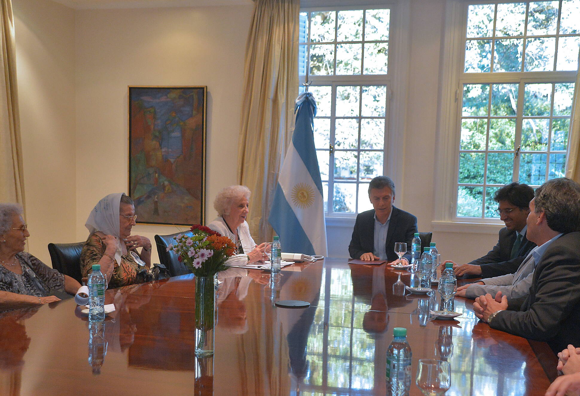 Macri y Estela de Carlotto en la residencia de Olivos