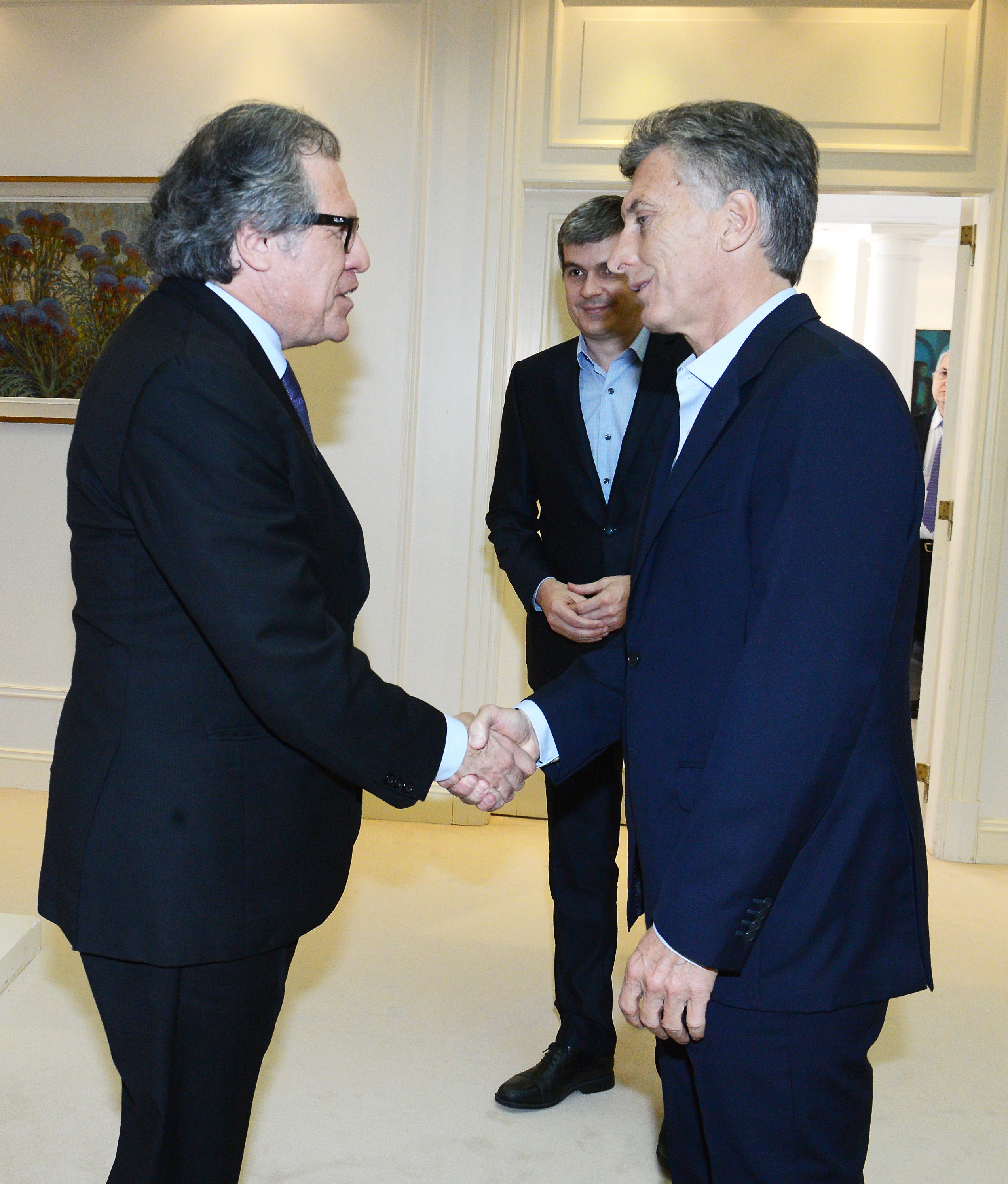 El Presidente se reunió en Olivos con el secretario general de la Organización de Estados Americanos, Luis Almagro.