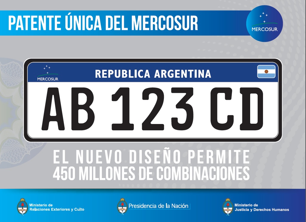Ya rige la nueva patente del Mercosur