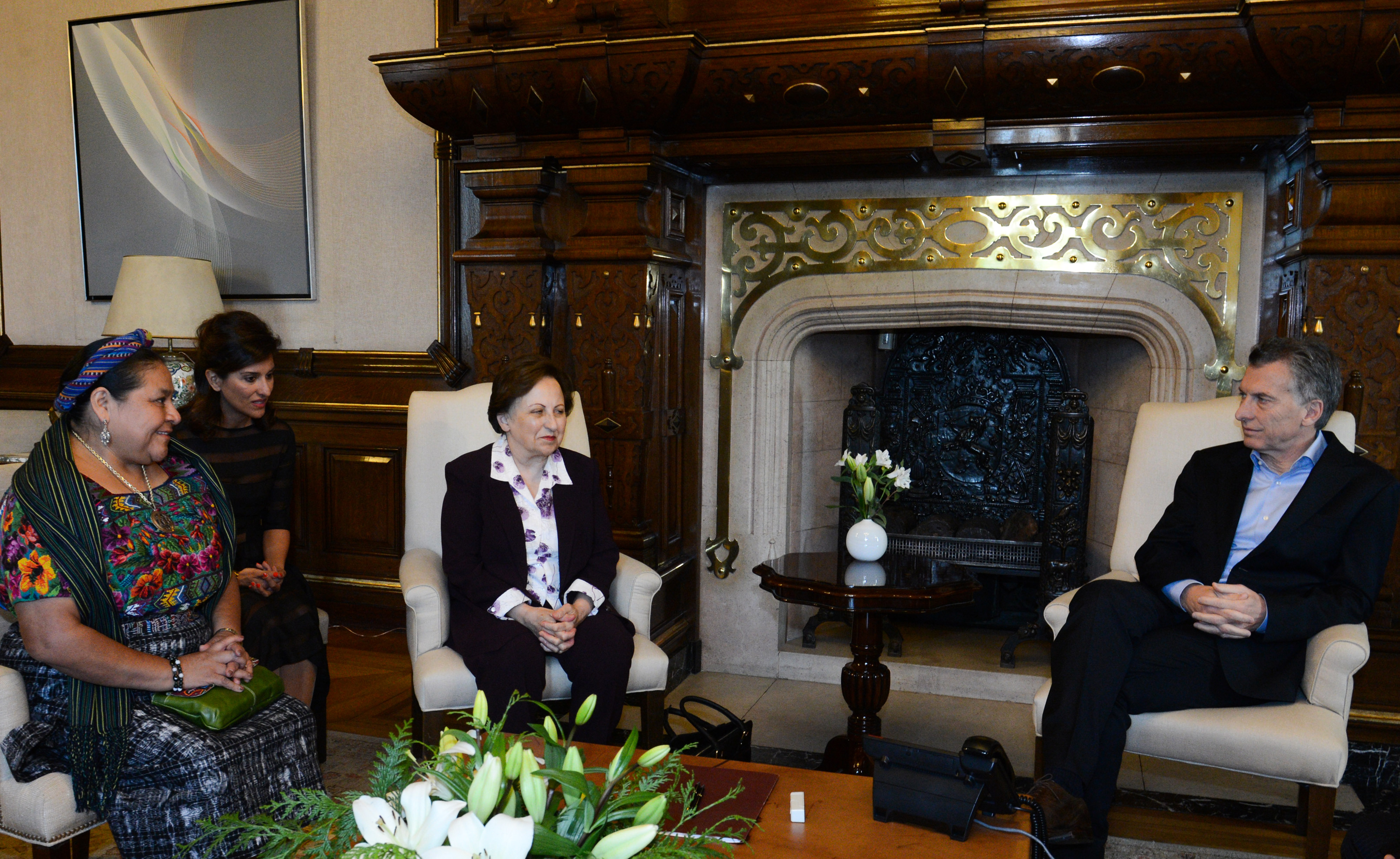 El Presidente recibió a las Premio Nobel Rigoberta Menchú y Shirin Ebadi