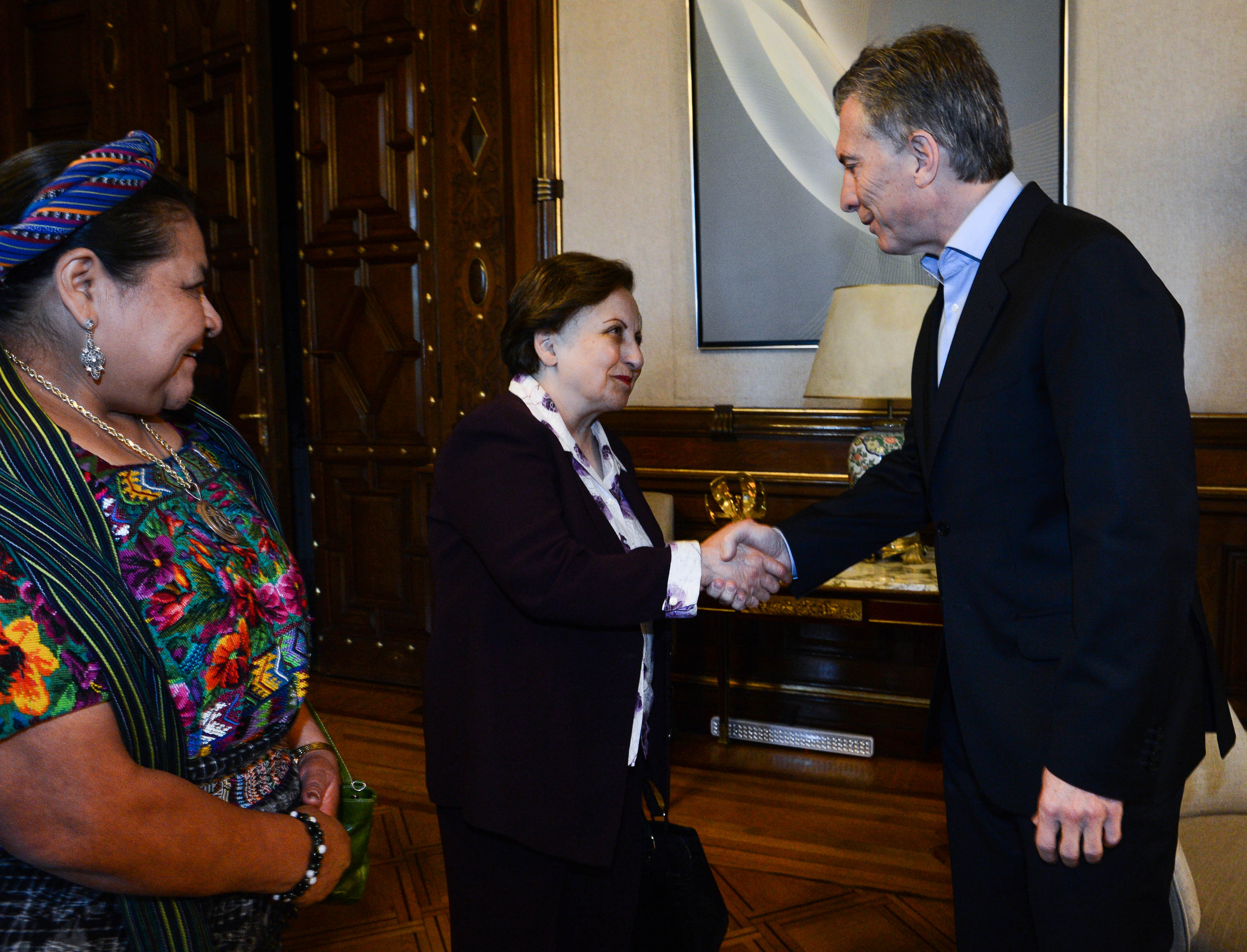 El Presidente recibió a las Premio Nobel Rigoberta Menchú y Shirin Ebadi
