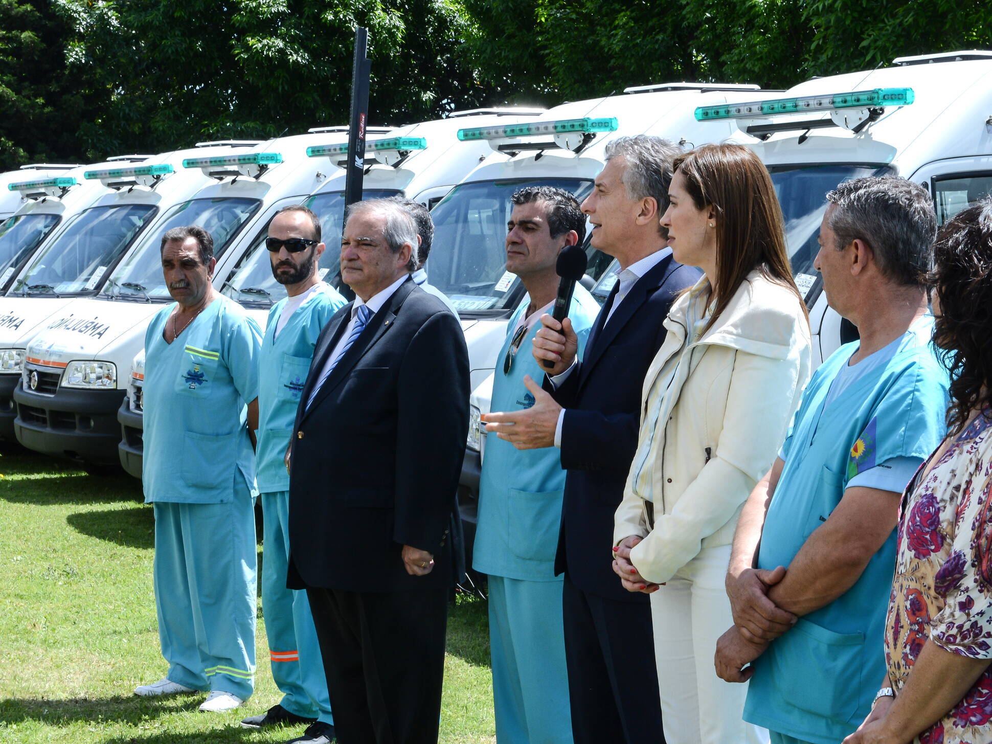 El presidente Macri encabezó la entrega de 40 ambulancias a la provincia de Buenos Aires