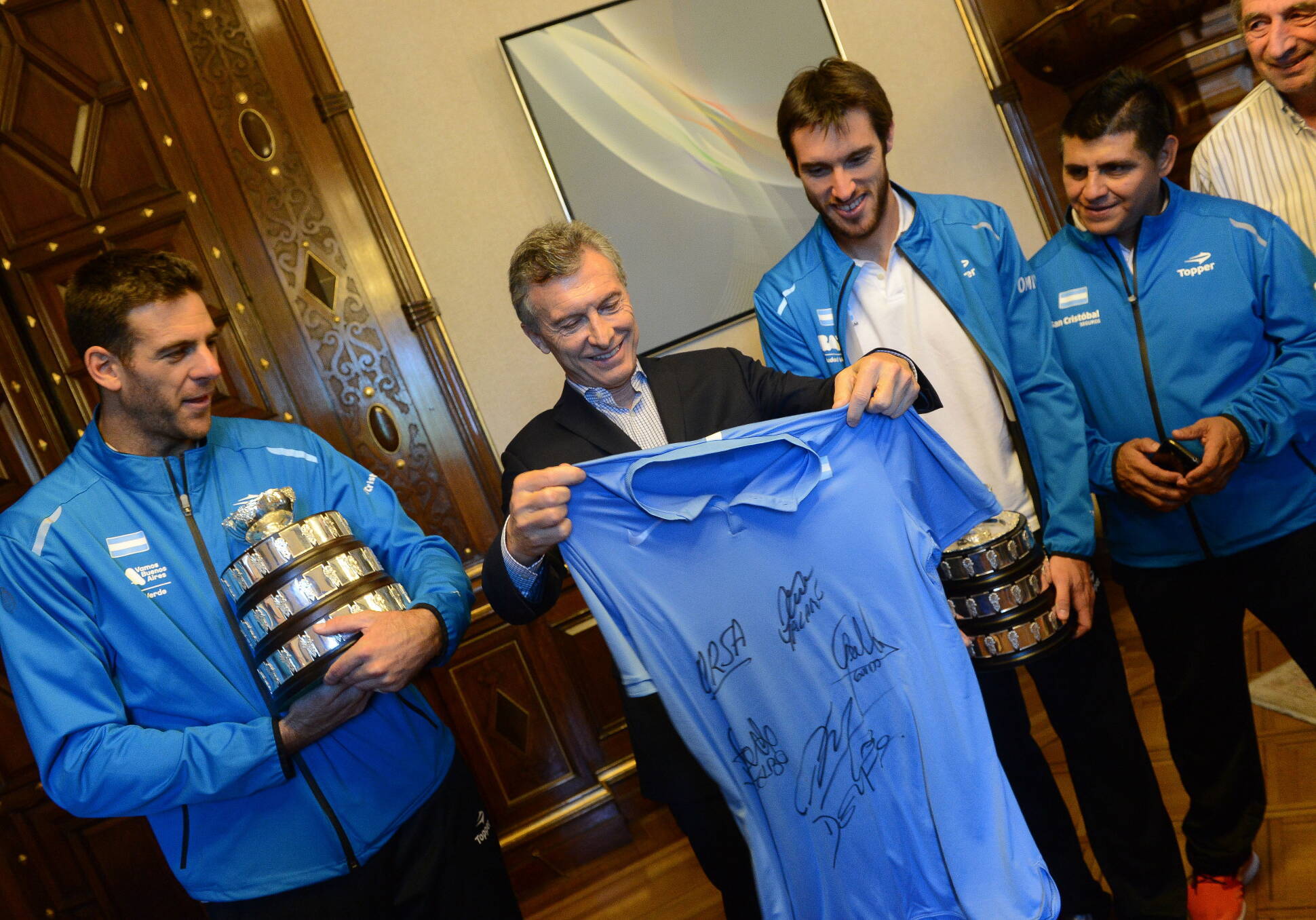 El presidente Macri recibió al equipo campeón de la Copa Davis