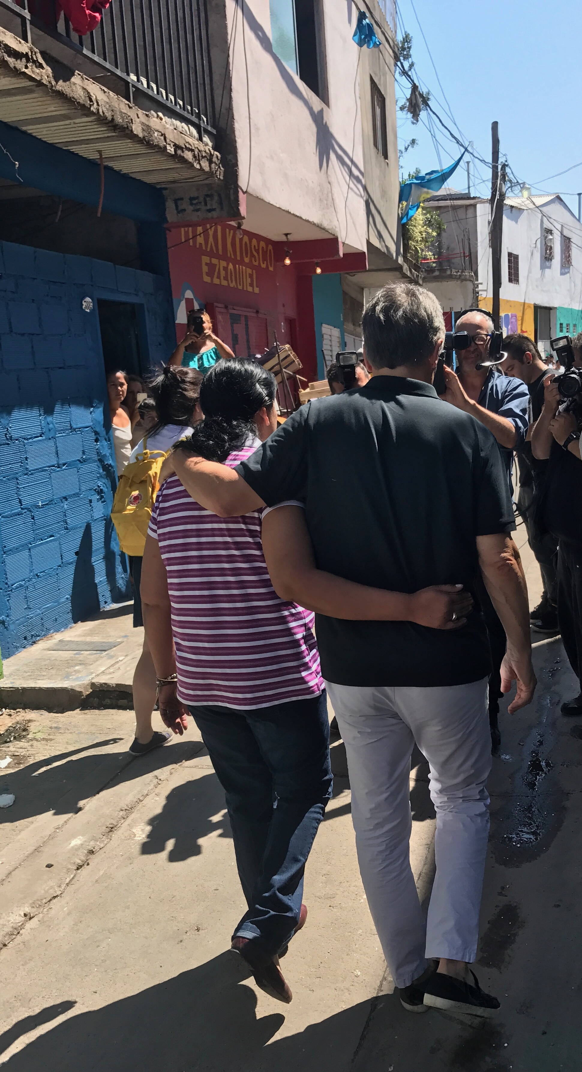 El presidente Mauricio Macri saludó a Margarita Barrientos por las fiestas de Fin de Año