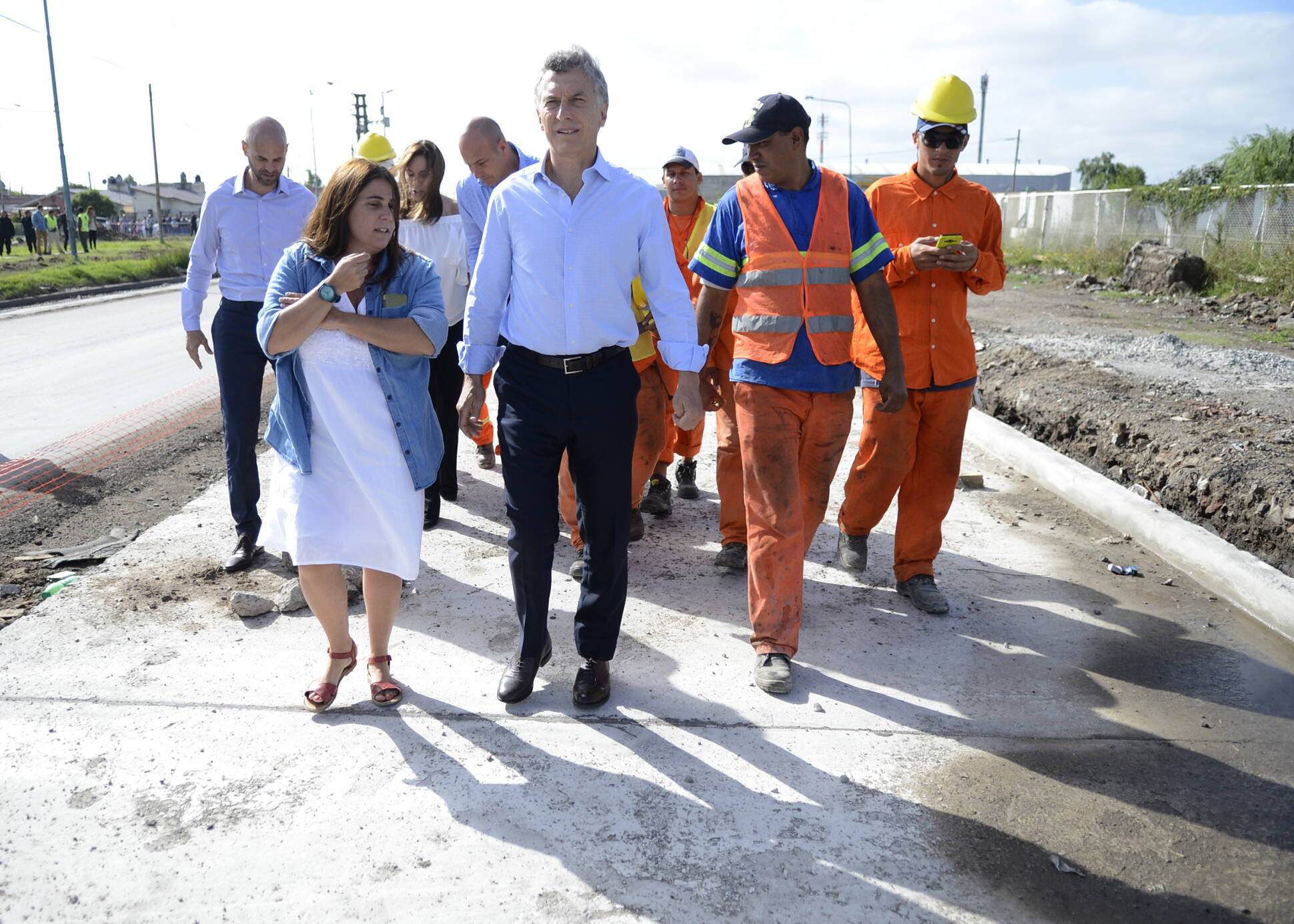 El presidente Macri recorrió obras viales en el municipio de Quilmes